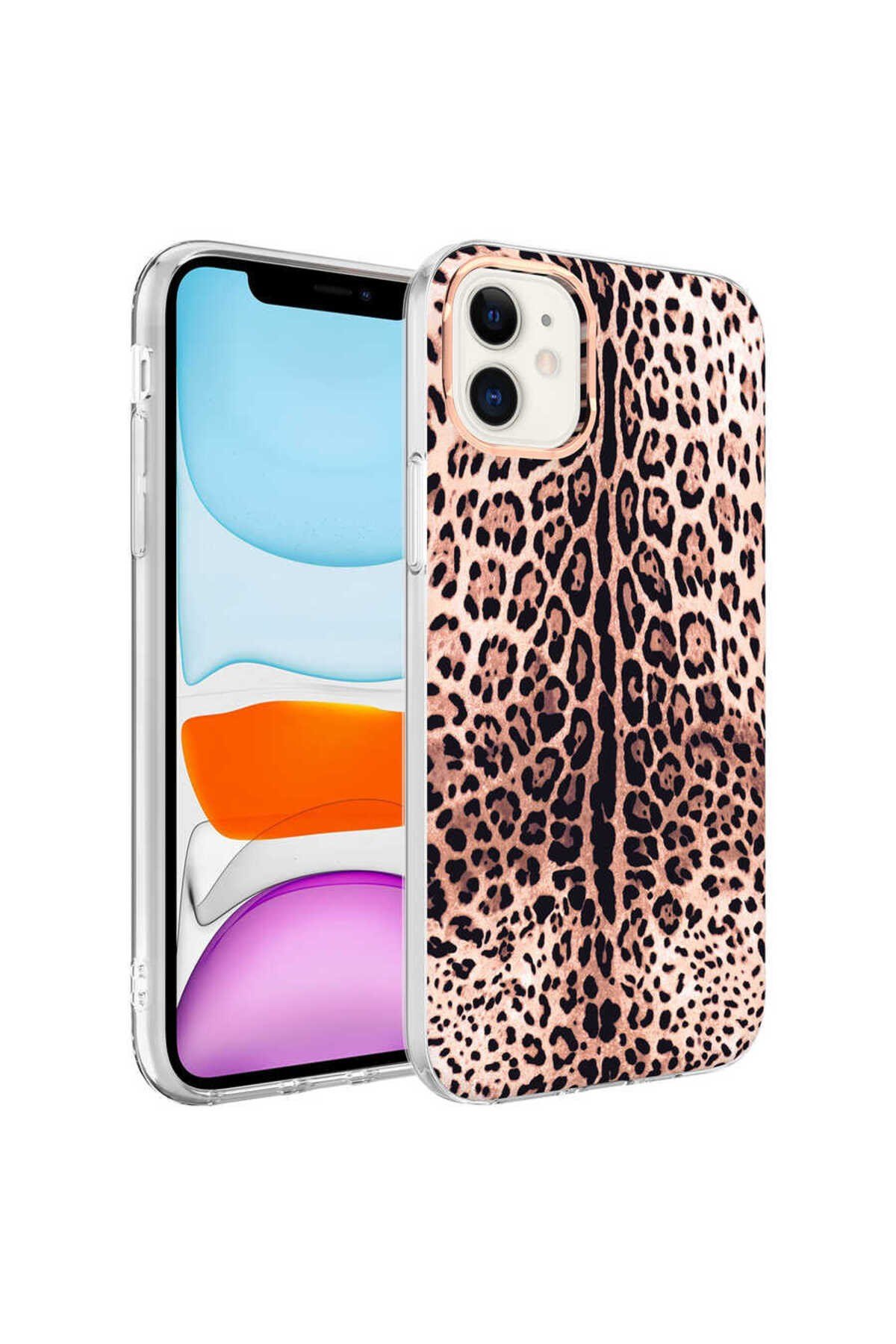 iPhone 11 Uyumlu NVTH Bella Kılıf-Leopar