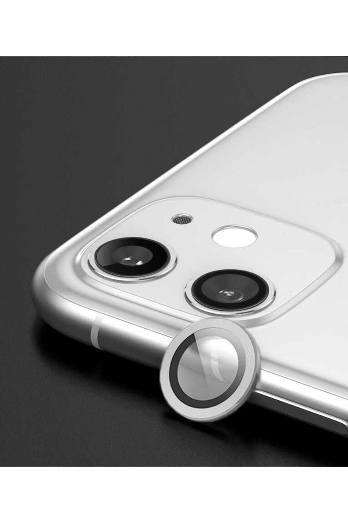 iPhone 11 Uyumlu NVTH CL-07 Kamera Koruyucu-Gümüş
