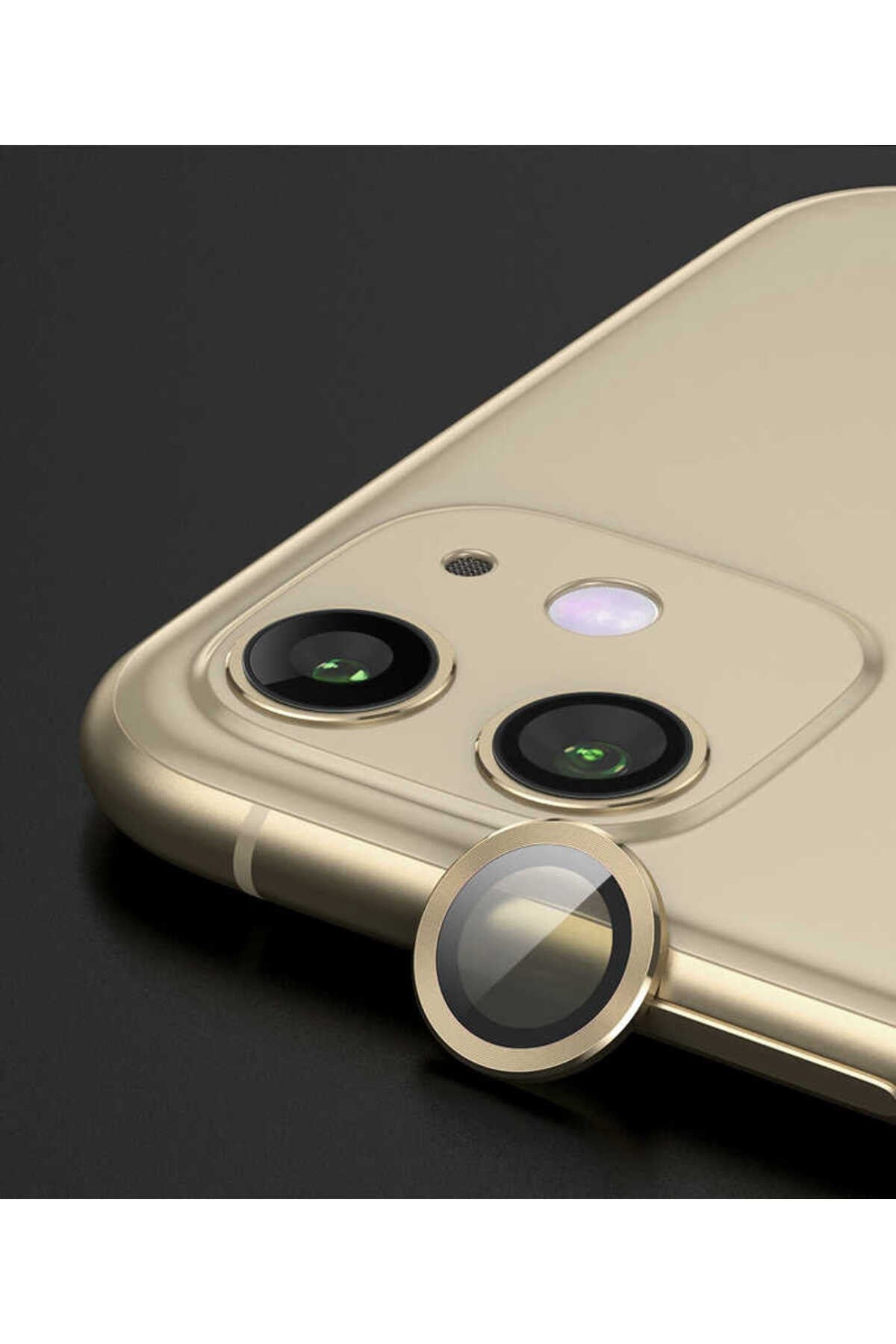 iPhone 12 Mini Uyumlu NVTH CL-07 Kamera Koruyucu-Gold