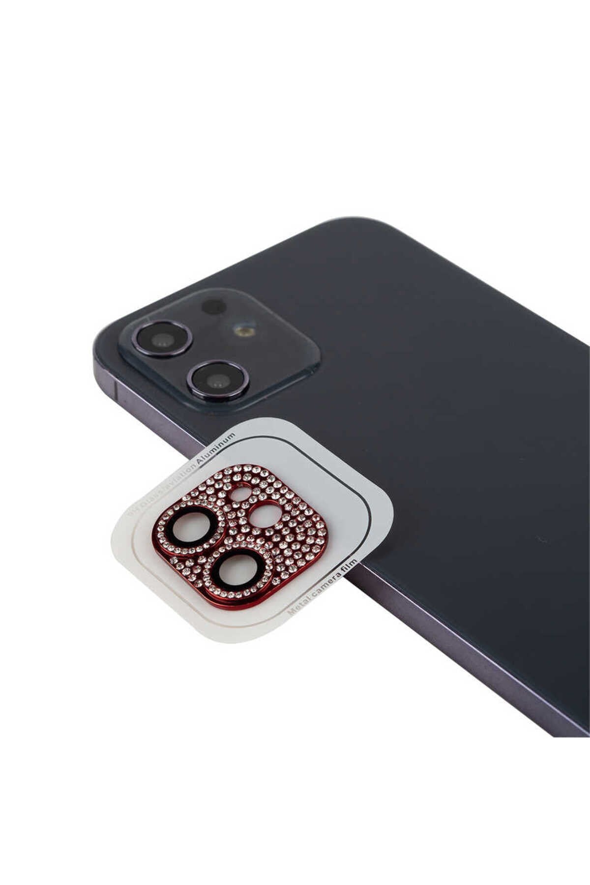 iPhone 12 Mini Uyumlu NVTH CL-08 Kamera Koruyucu-Kırmızı