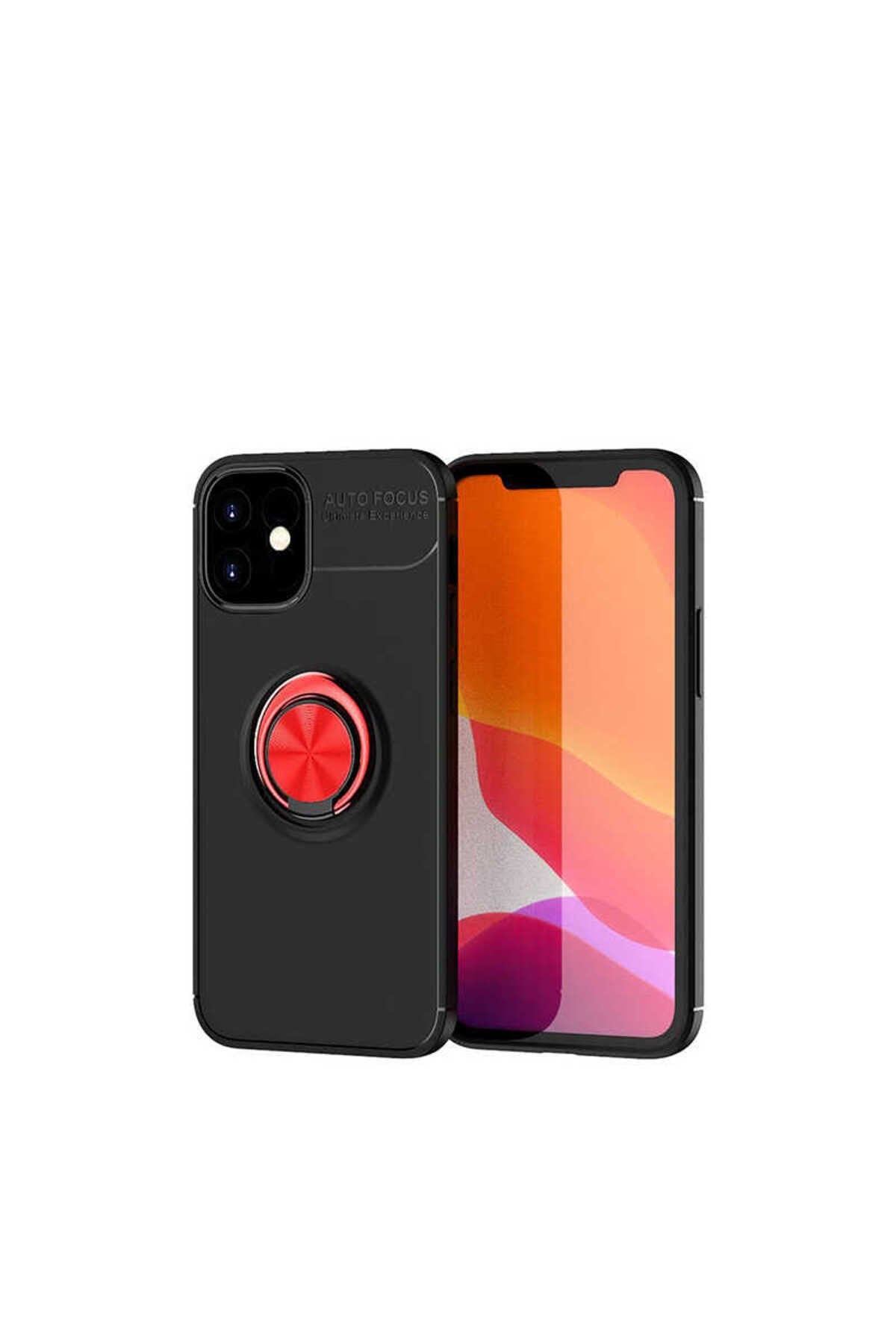 iPhone 12 Mini Uyumlu NVTH Ravel Silikon Kılıf-Siyah-Kırmızı