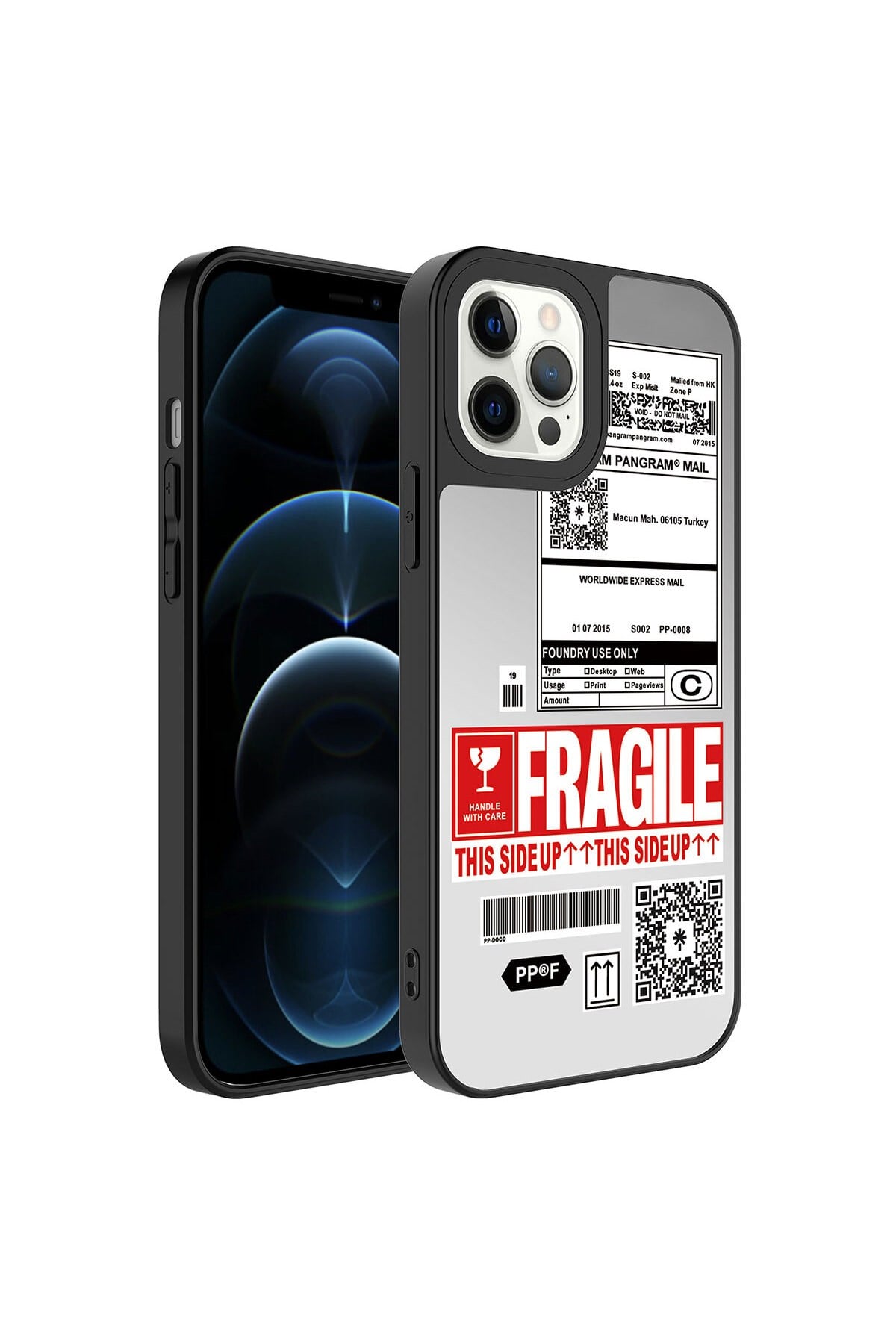 iPhone 12 Pro Max Uyumlu Aynalı Desenli Kamera Korumalı Parlak NVTH Mirror Kılıf-Fragile