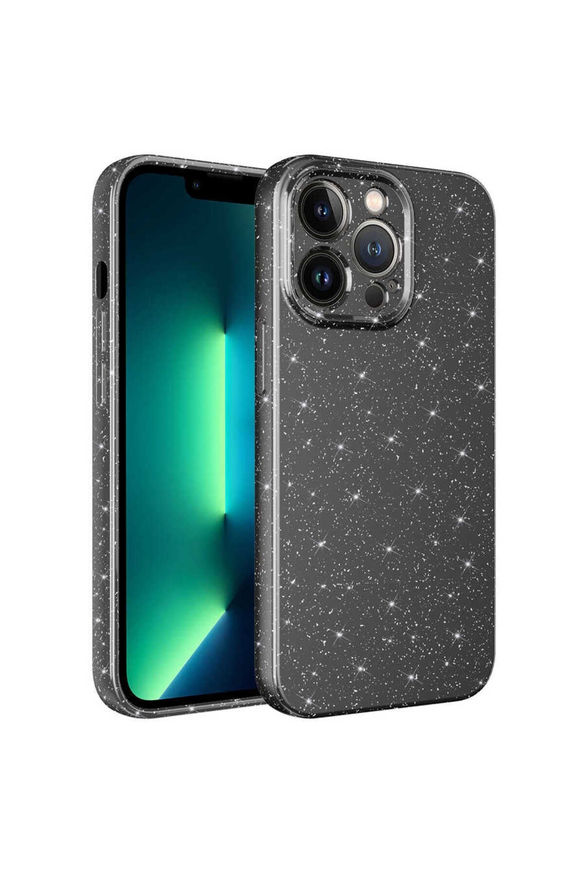 iPhone 12 Pro Max Uyumlu Kamera Korumalı Simli Lüks NVTH Koton Kılıf-Gri