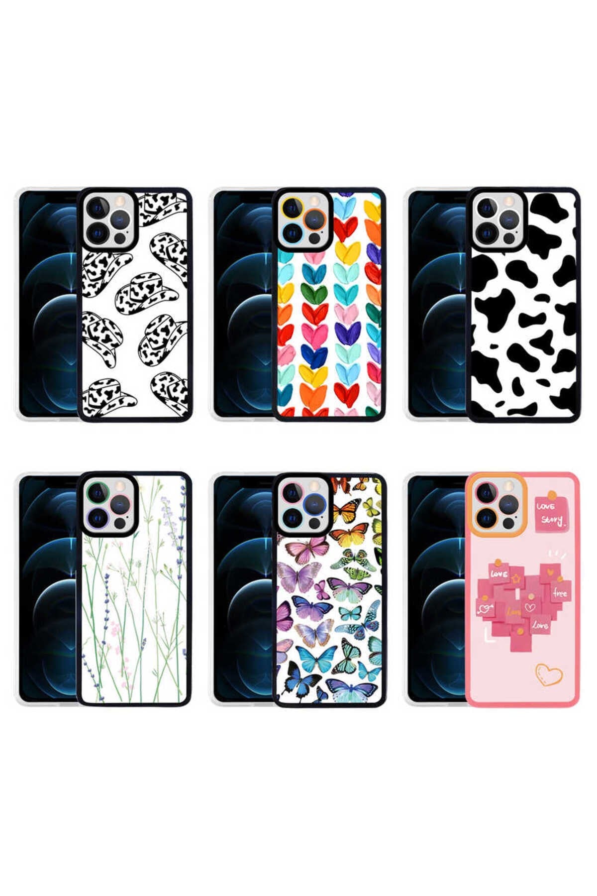 iPhone 12 Pro Max Uyumlu NVTH M-Fit Desenli Kılıf-Butterfly No3