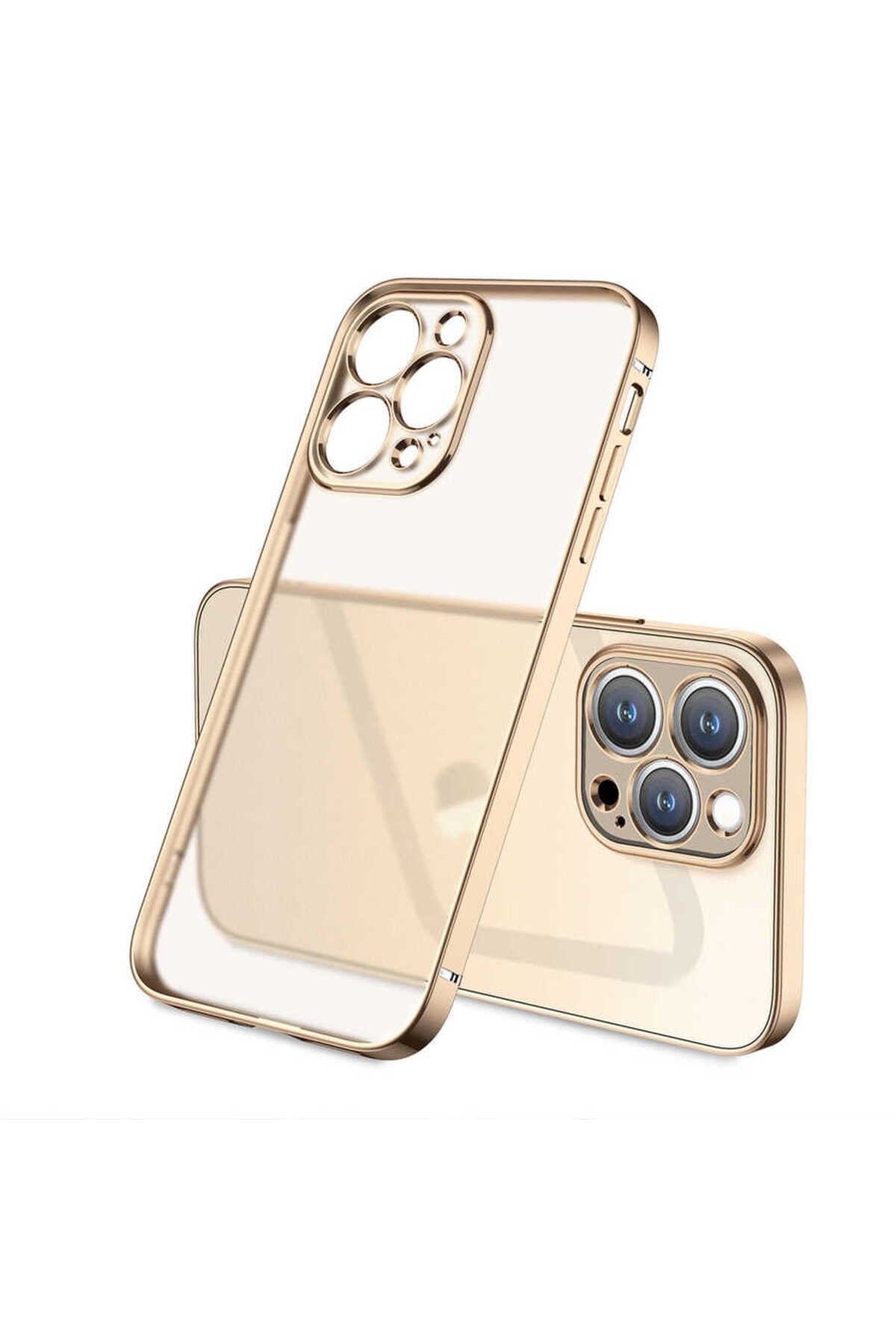 iPhone 12 Pro Max Uyumlu NVTH Mat Gbox Kılıf-Gold