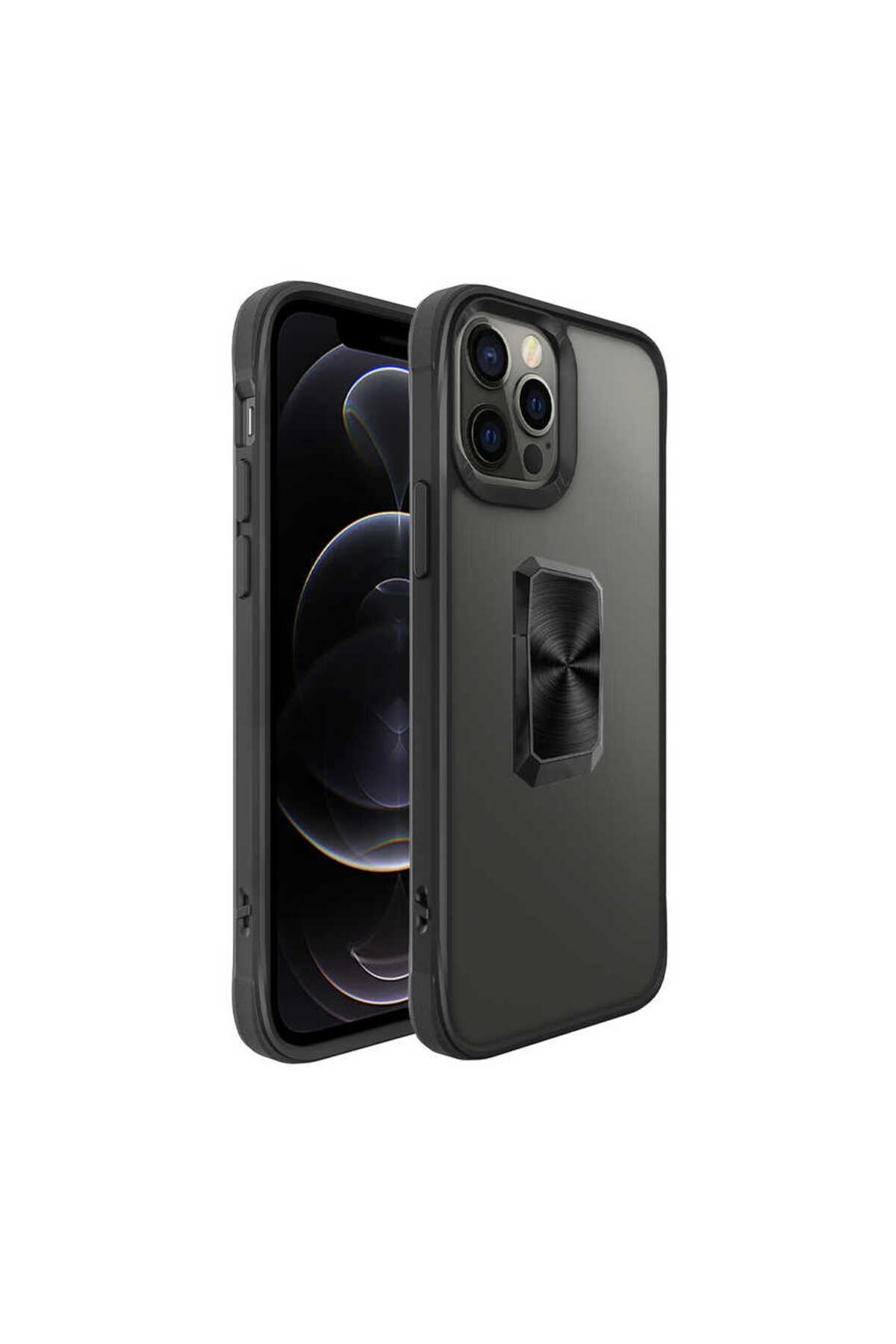 iPhone 12 Pro Max Uyumlu NVTH V-Bax Kılıf-Siyah