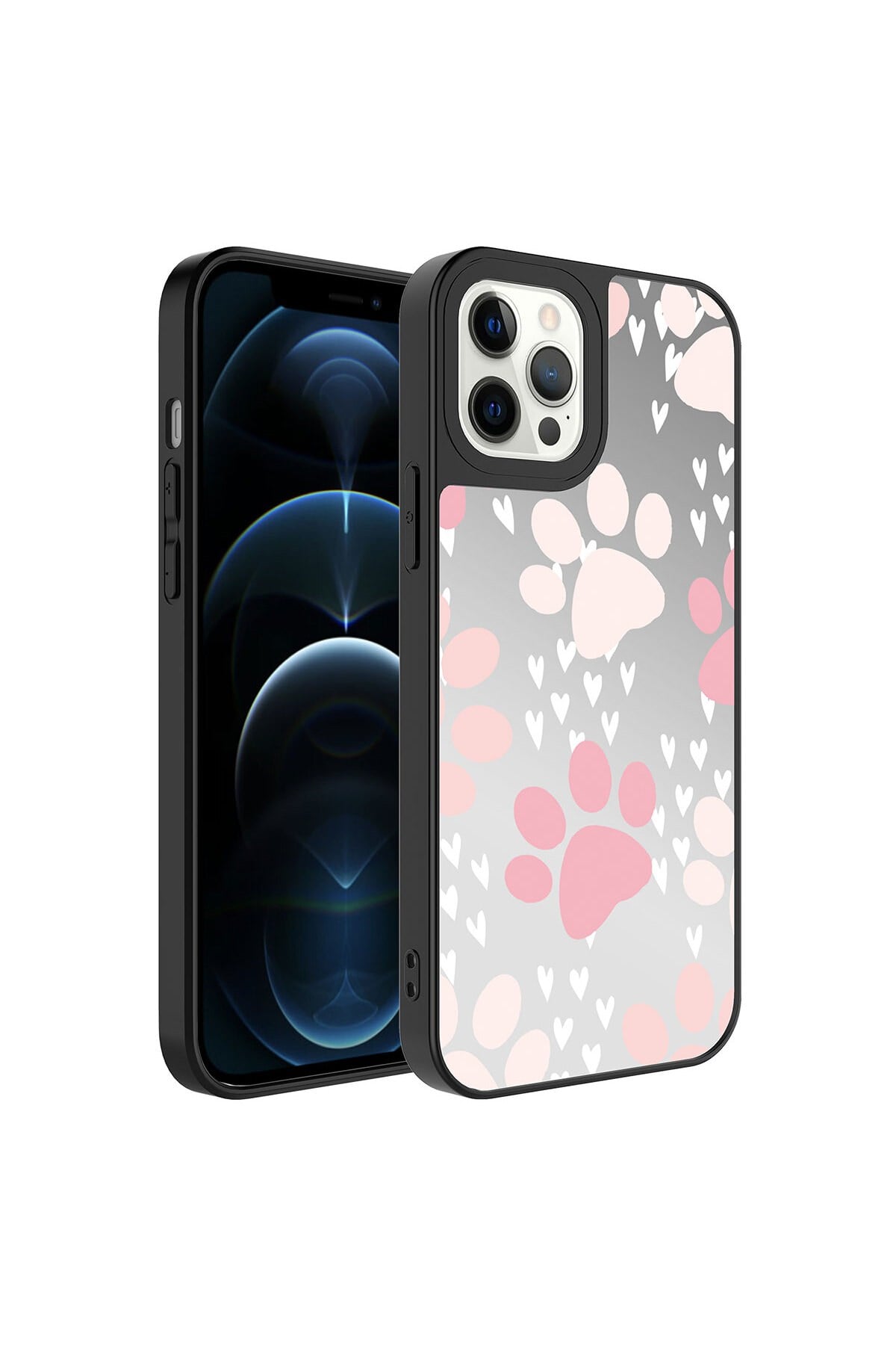 iPhone 12 Pro Uyumlu Aynalı Desenli Kamera Korumalı Parlak NVTH Mirror Kılıf-NSMi