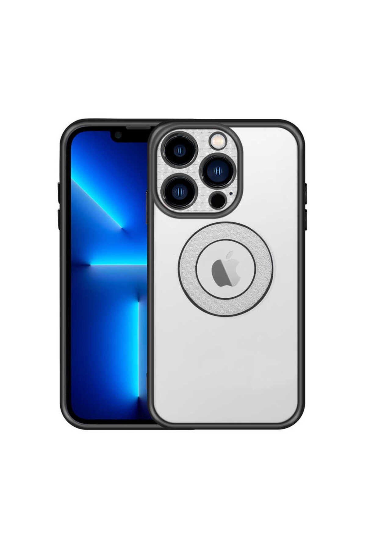 iPhone 12 Pro Uyumlu Kamera Korumalı Logo Gösteren NVTH Esta Kılıf-Siyah