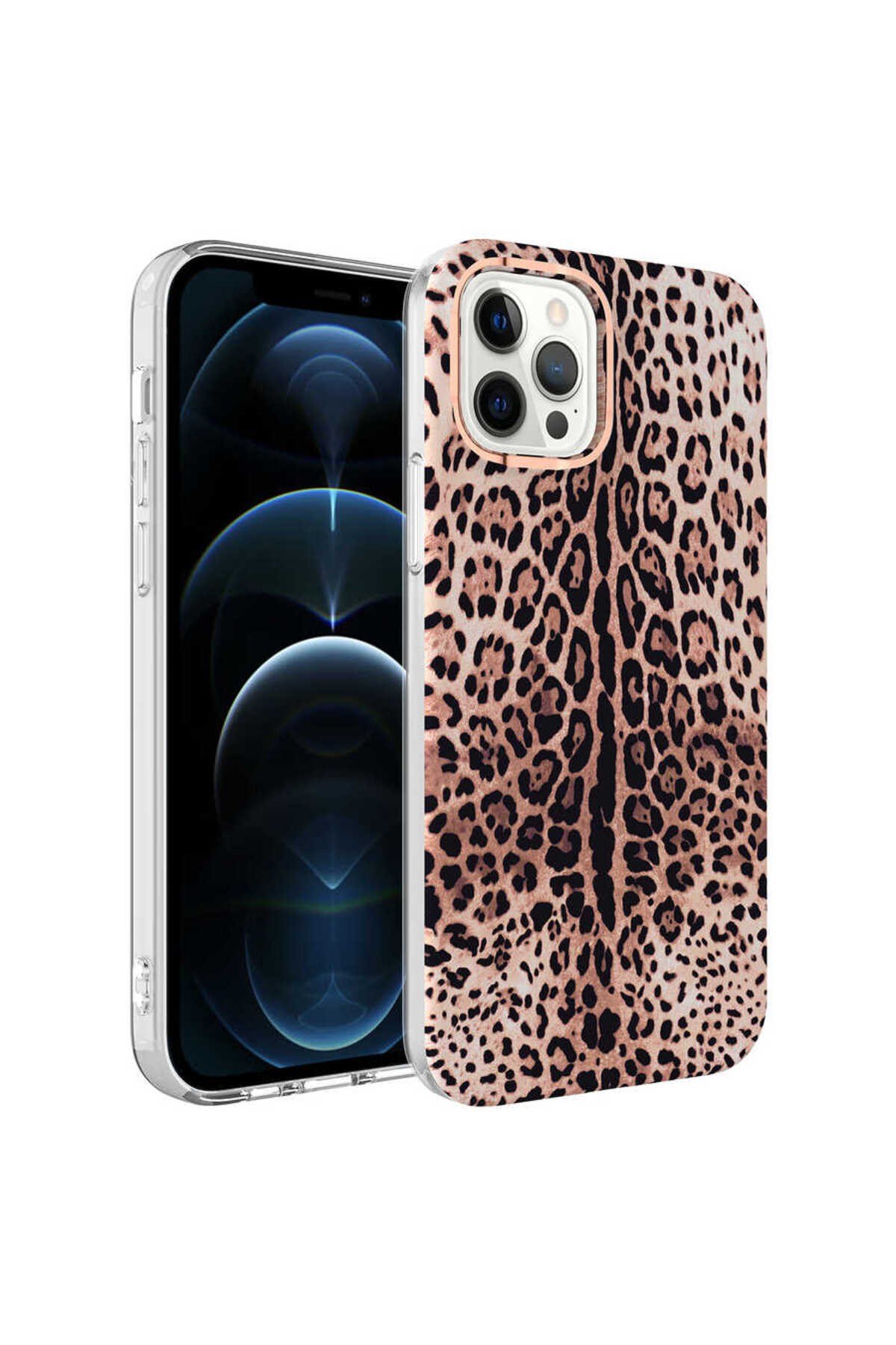 iPhone 12 Pro Uyumlu NVTH Bella Kılıf-Leopar