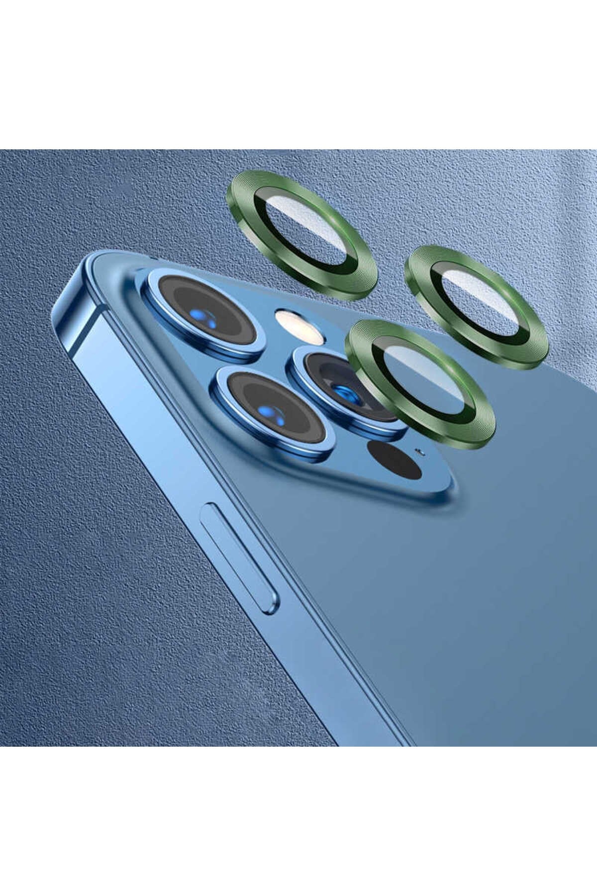 iPhone 12 Pro Uyumlu NVTH CL-07 Kamera Koruyucu-Koyu Yeşil