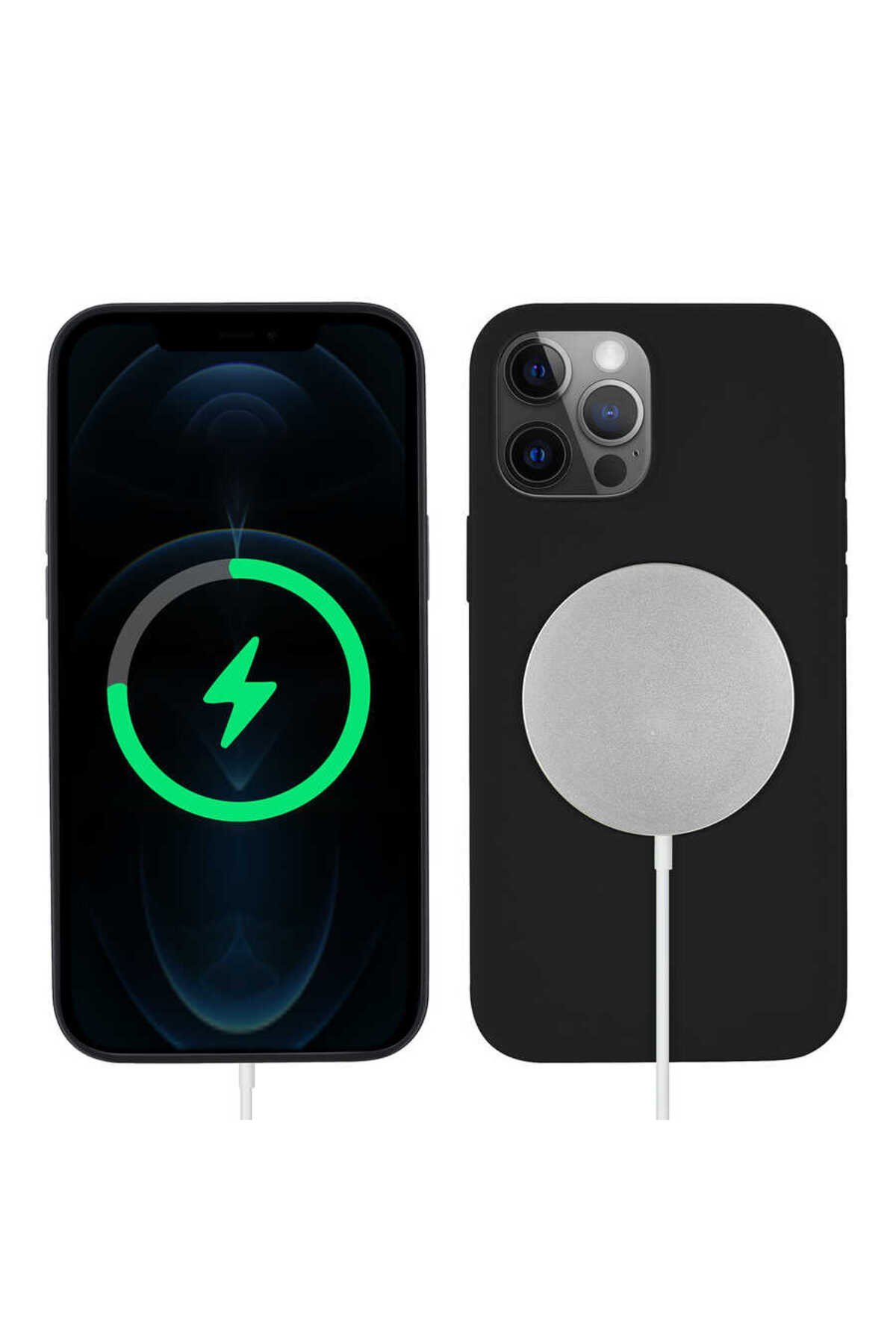 iPhone 12 Pro Uyumlu NVTH Silksafe Wireless Kılıf-Siyah