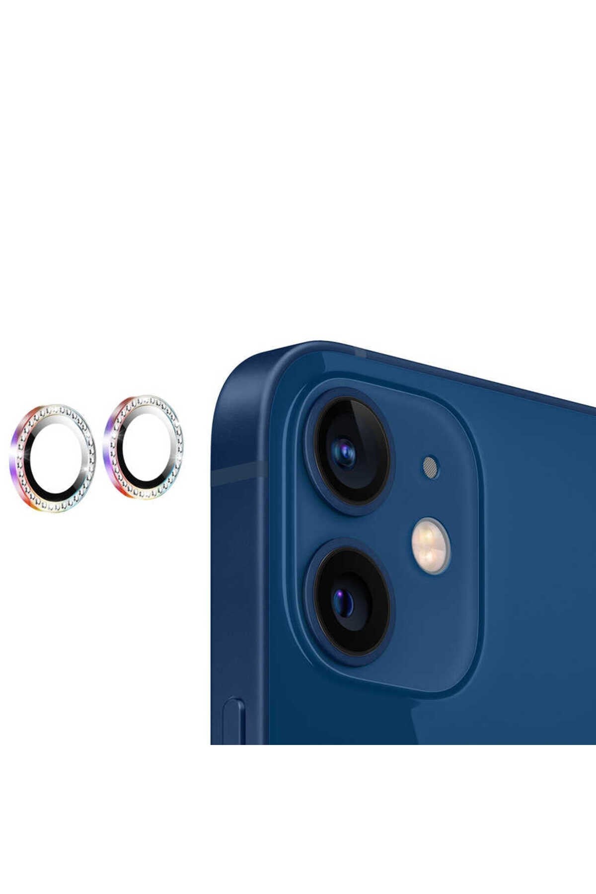 iPhone 12 Uyumlu NVTH CL-06 Kamera Koruyucu-Colorful