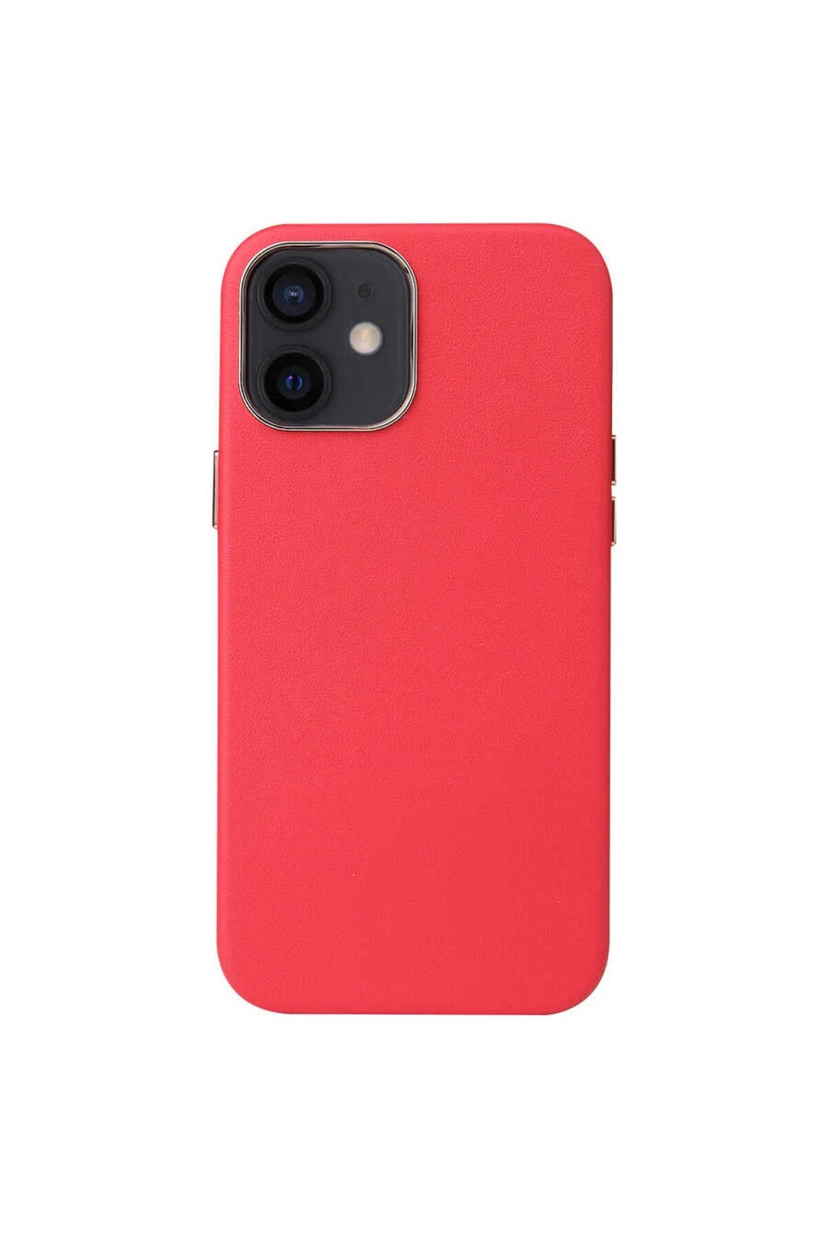 iPhone 12 Uyumlu NVTH Leathersafe Wireless Kılıf-Kırmızı