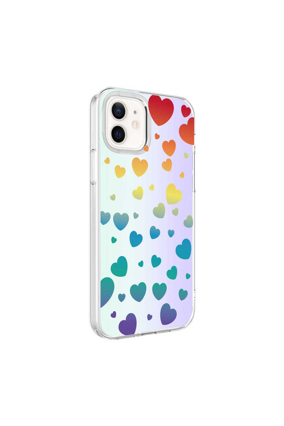 iPhone 12 Uyumlu NVTH M-Blue Desenli Kılıf-Heart No3