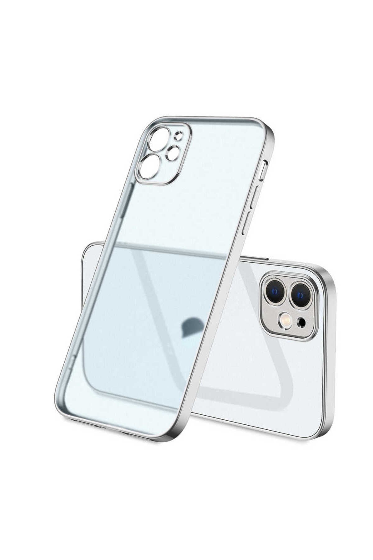 iPhone 12 Uyumlu NVTH Mat Gbox Kılıf-Gümüş