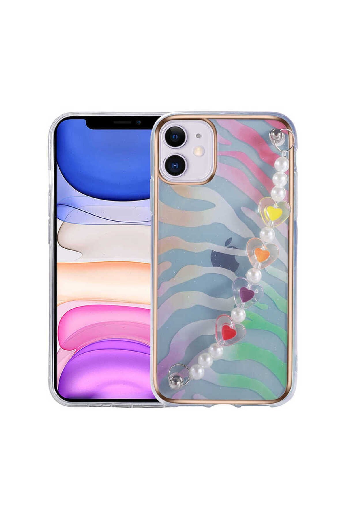 iPhone 12 Uyumlu NVTH Pilla Kılıf-Pembe-Yeşil