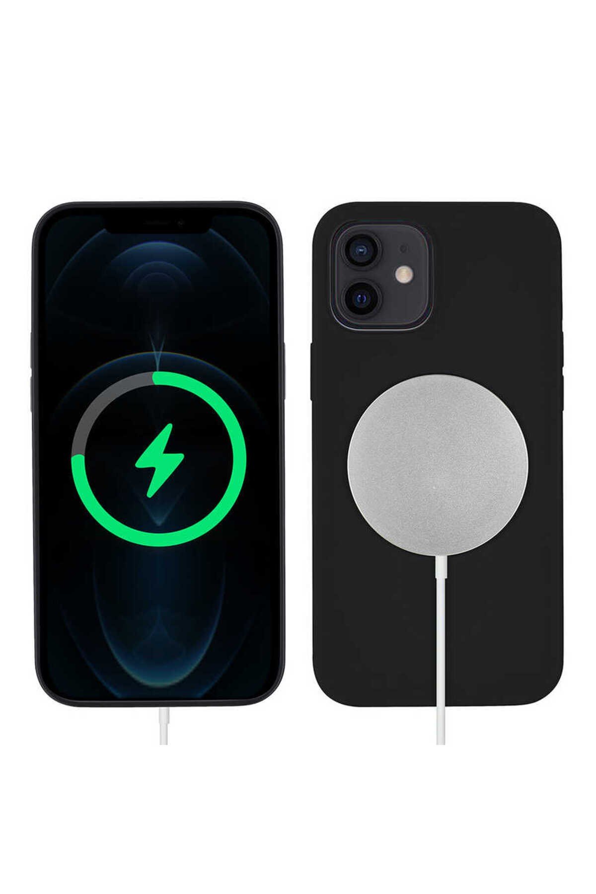 iPhone 12 Uyumlu NVTH Silksafe Wireless Kılıf-Siyah