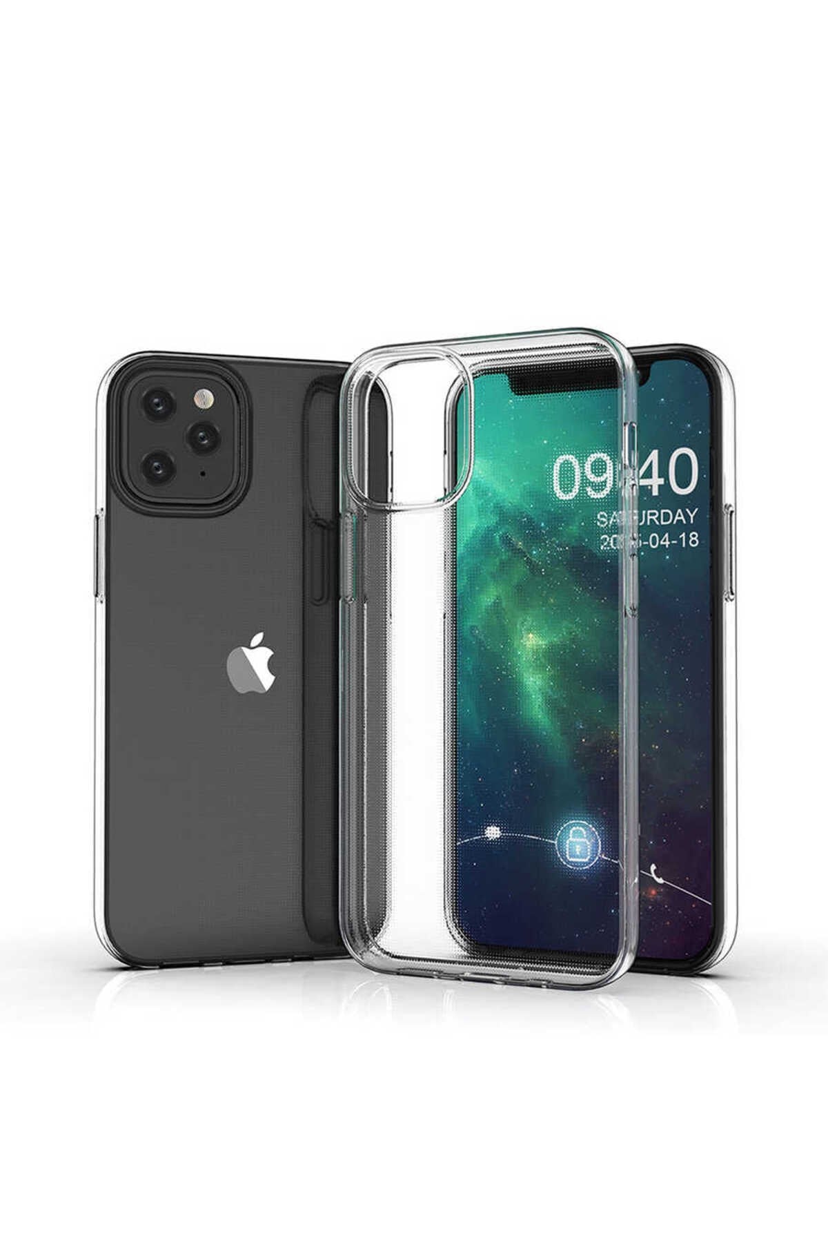iPhone 12 Uyumlu NVTH Süper Silikon Kılıf-Renksiz