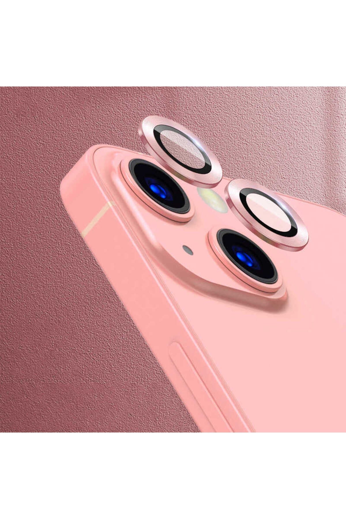 iPhone 13 Mini Uyumlu NVTH CL-02 Kamera Koruyucu-Pembe