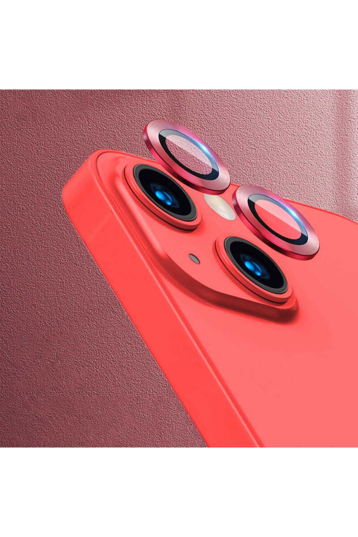 iPhone 13 Mini Uyumlu NVTH CL-02 Kamera Koruyucu-Kırmızı