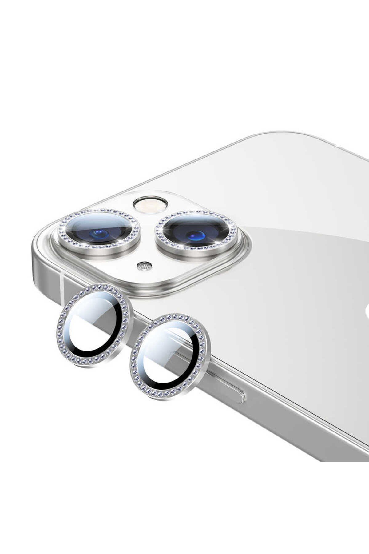 iPhone 13 Mini Uyumlu NVTH CL-06 Kamera Koruyucu-Gümüş