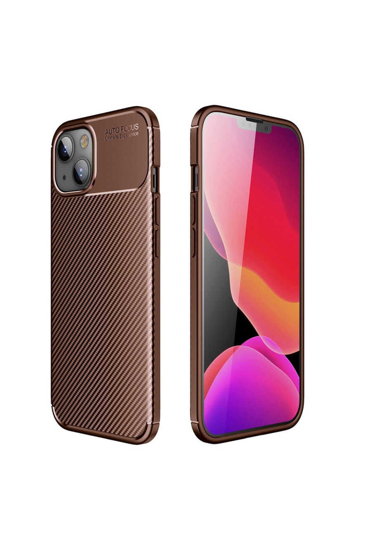 iPhone 13 Mini Uyumlu NVTH Negro Silikon Kılıf-Kahverengi