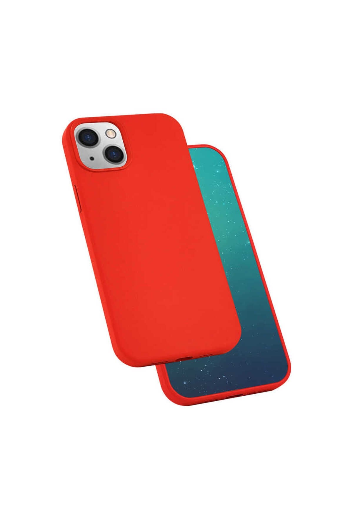 iPhone 13 Mini Uyumlu NVTH Silk Silikon-Kırmızı