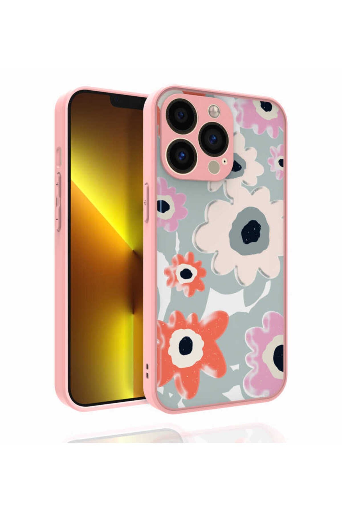 iPhone 13 Pro Max Uyumlu Desenli Kamera Korumalı Parlak NVTH Nora Kılıf-NO5