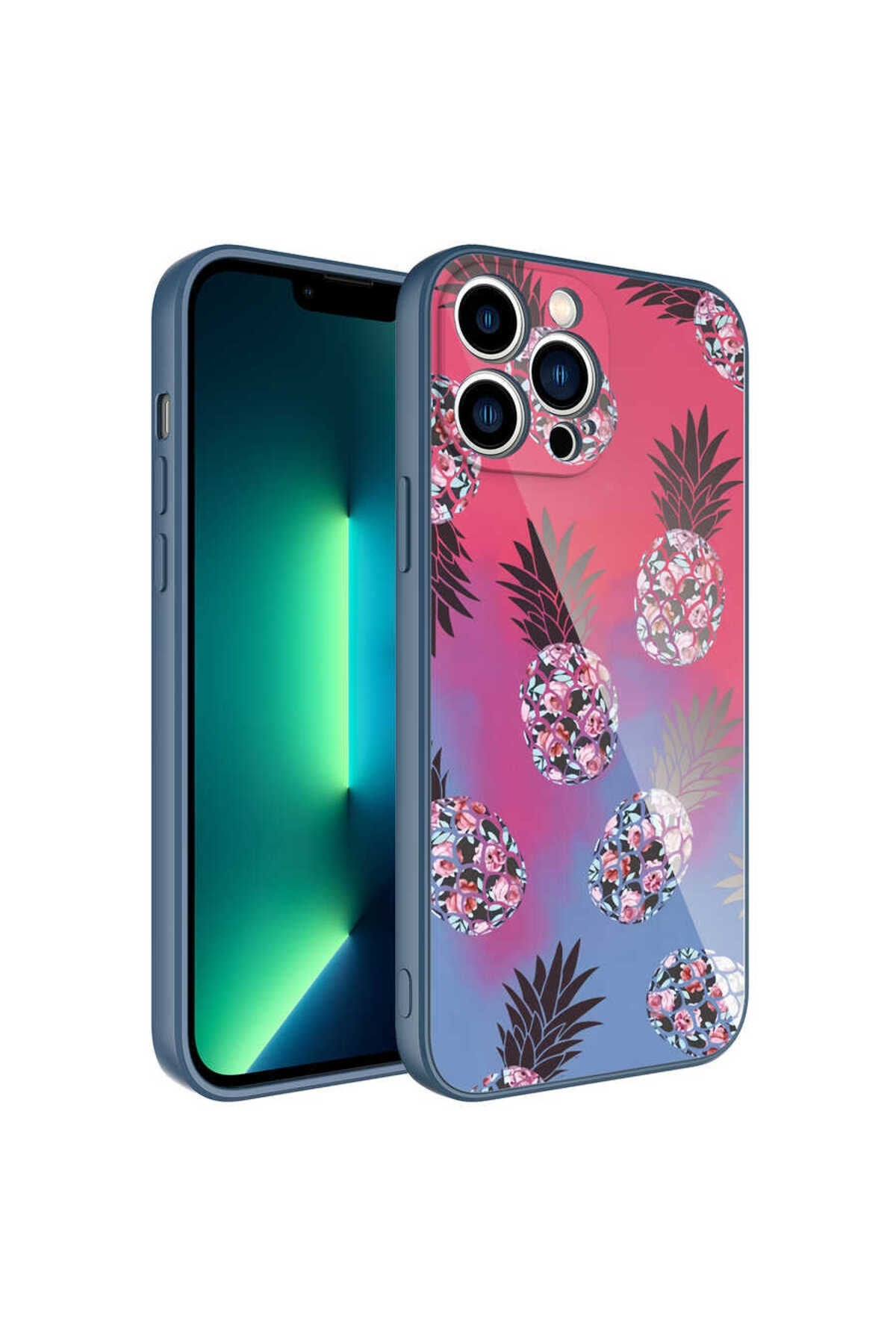 iPhone 13 Pro Max Uyumlu Kamera Korumalı Desenli Sert Silikon NVTH Epoksi Kılıf-NO3