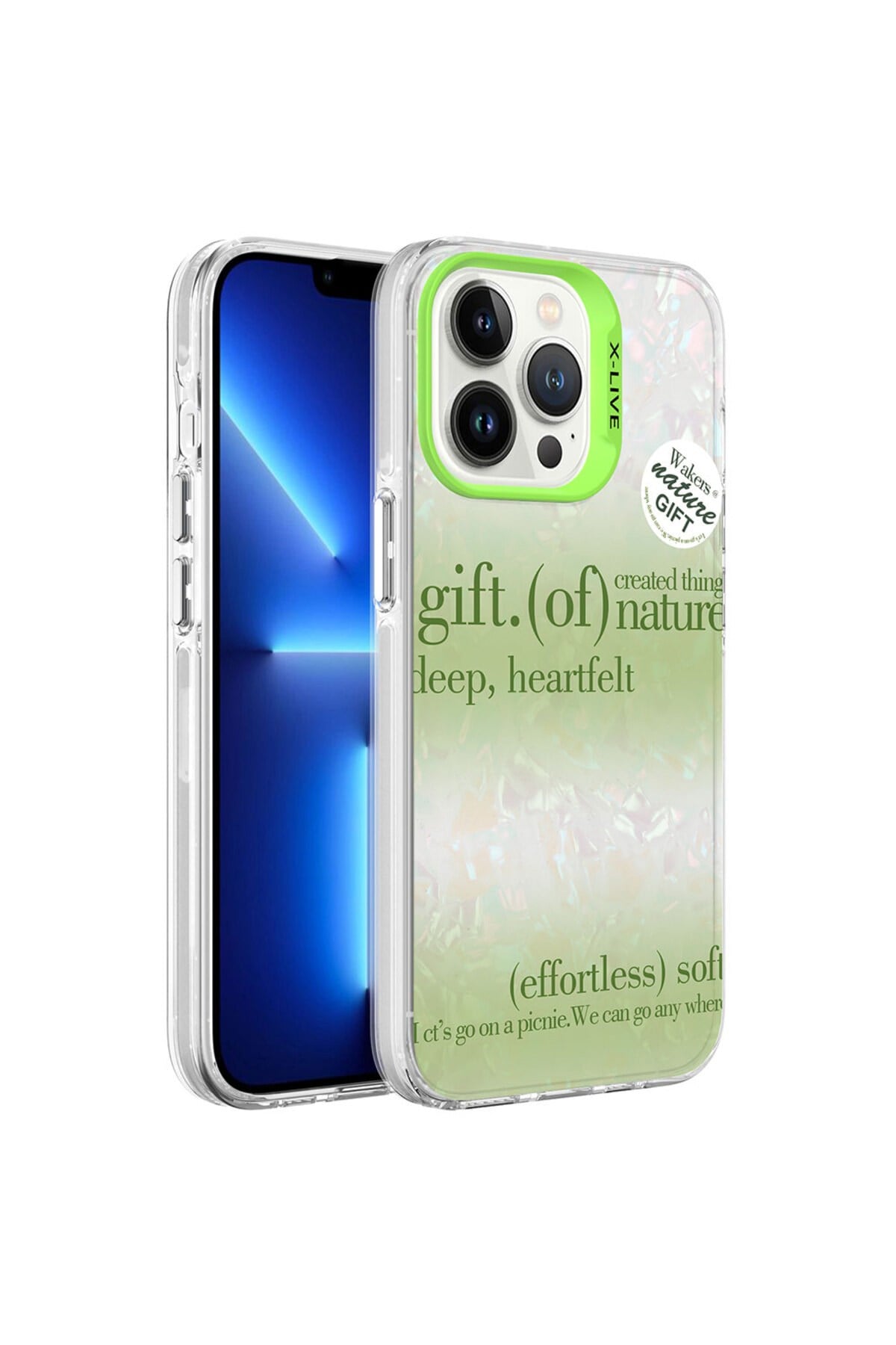 iPhone 13 Pro Max Uyumlu Mermer Desenli NVTH Marbello Kılıf-Yeşil
