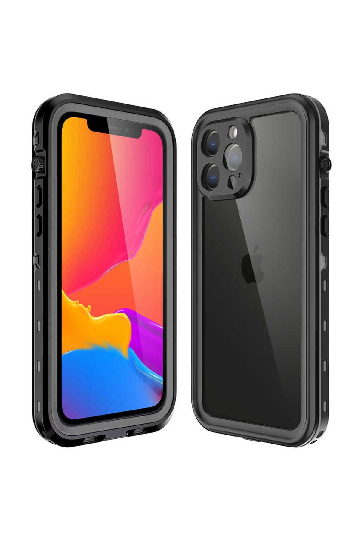 iPhone 13 Pro Max Uyumlu NVTH 1-1 Su Geçirmez Kılıf-Siyah