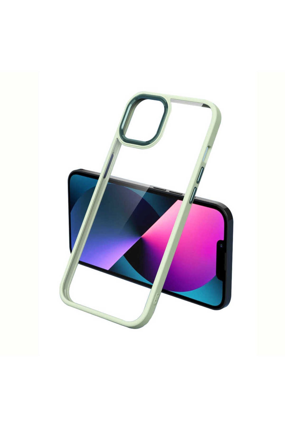 iPhone 13 Pro Max Uyumlu NVTH Krom Kılıf-Açık Yeşil