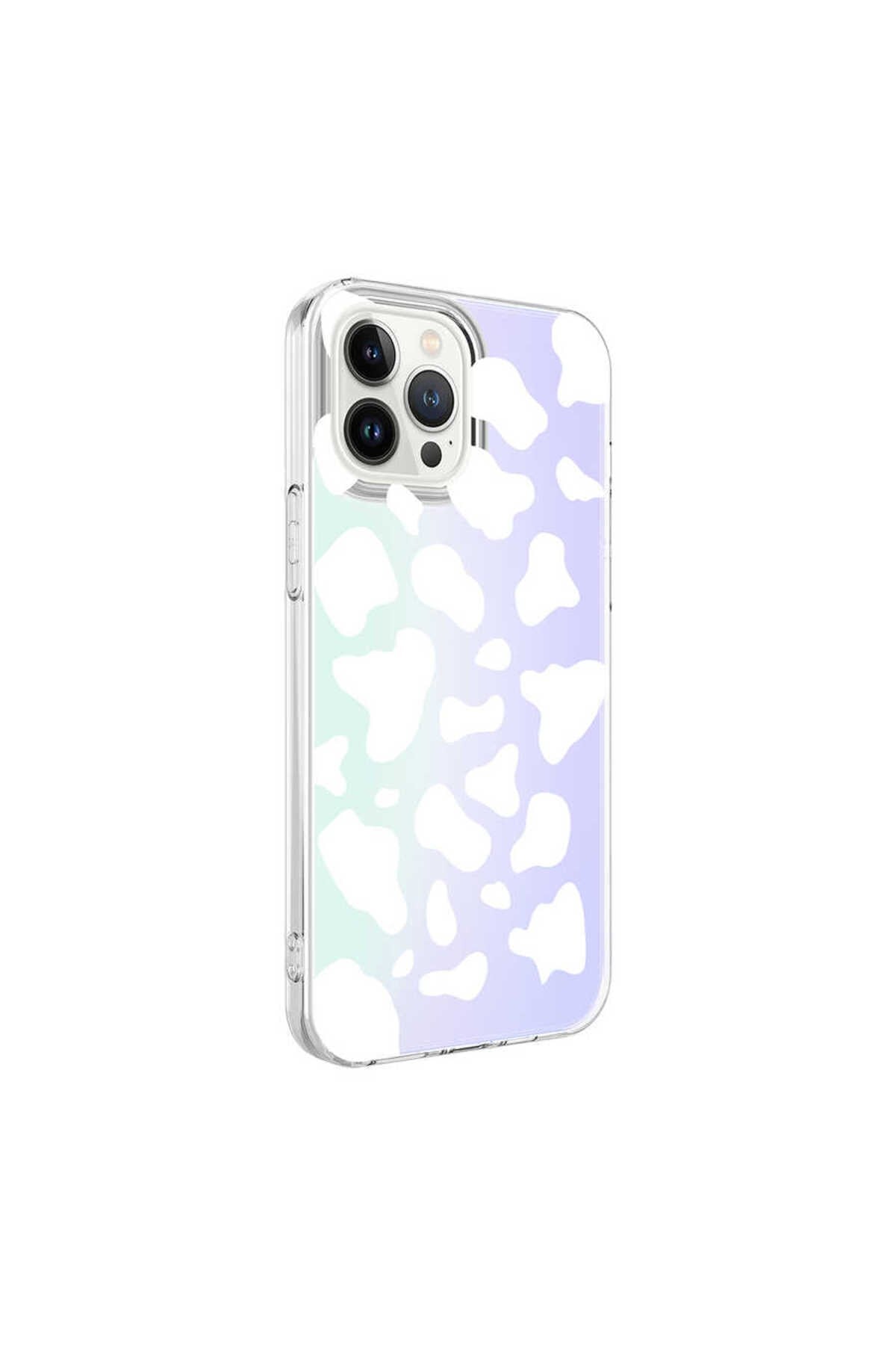 iPhone 13 Pro Max Uyumlu NVTH M-Blue Desenli Kılıf-Cow No2