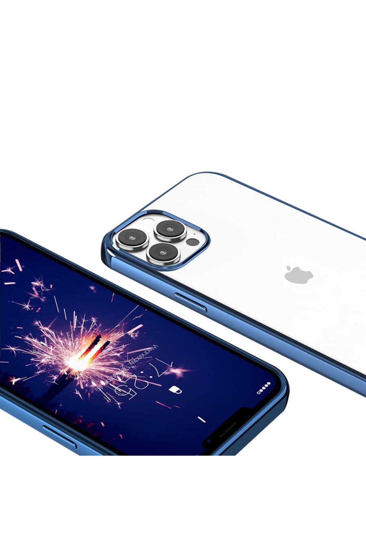 iPhone 13 Pro Max Uyumlu NVTH Pixel Kılıf-Mavi
