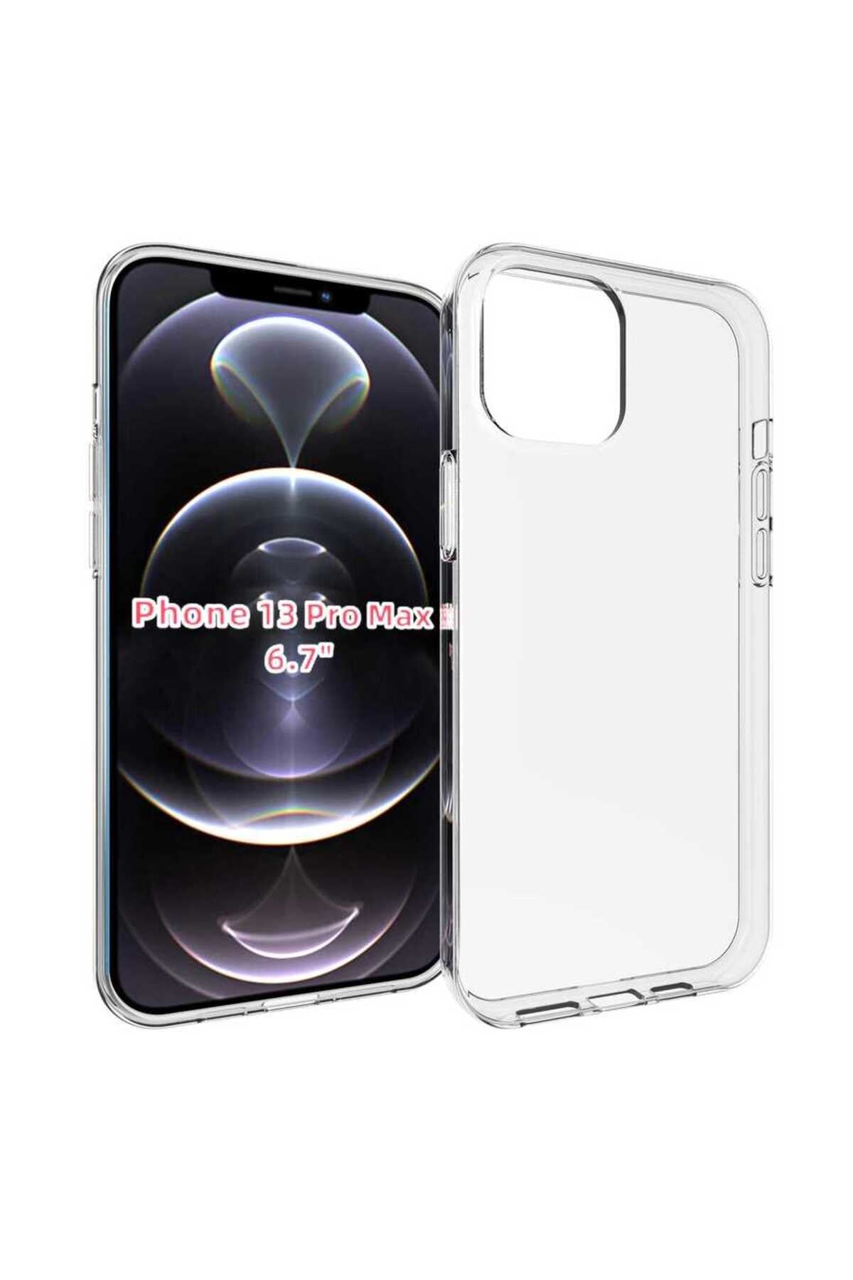iPhone 13 Pro Max Uyumlu NVTH Süper Silikon Kılıf-Renksiz