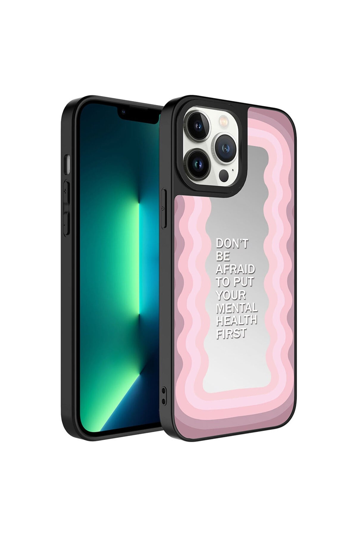 iPhone 13 Pro Uyumlu Aynalı Desenli Kamera Korumalı Parlak NVTH Mirror Kılıf-Ayna