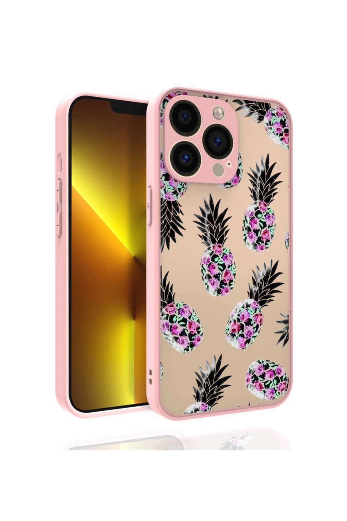 iPhone 13 Pro Uyumlu Desenli Kamera Korumalı Parlak NVTH Nora Kılıf-NO1