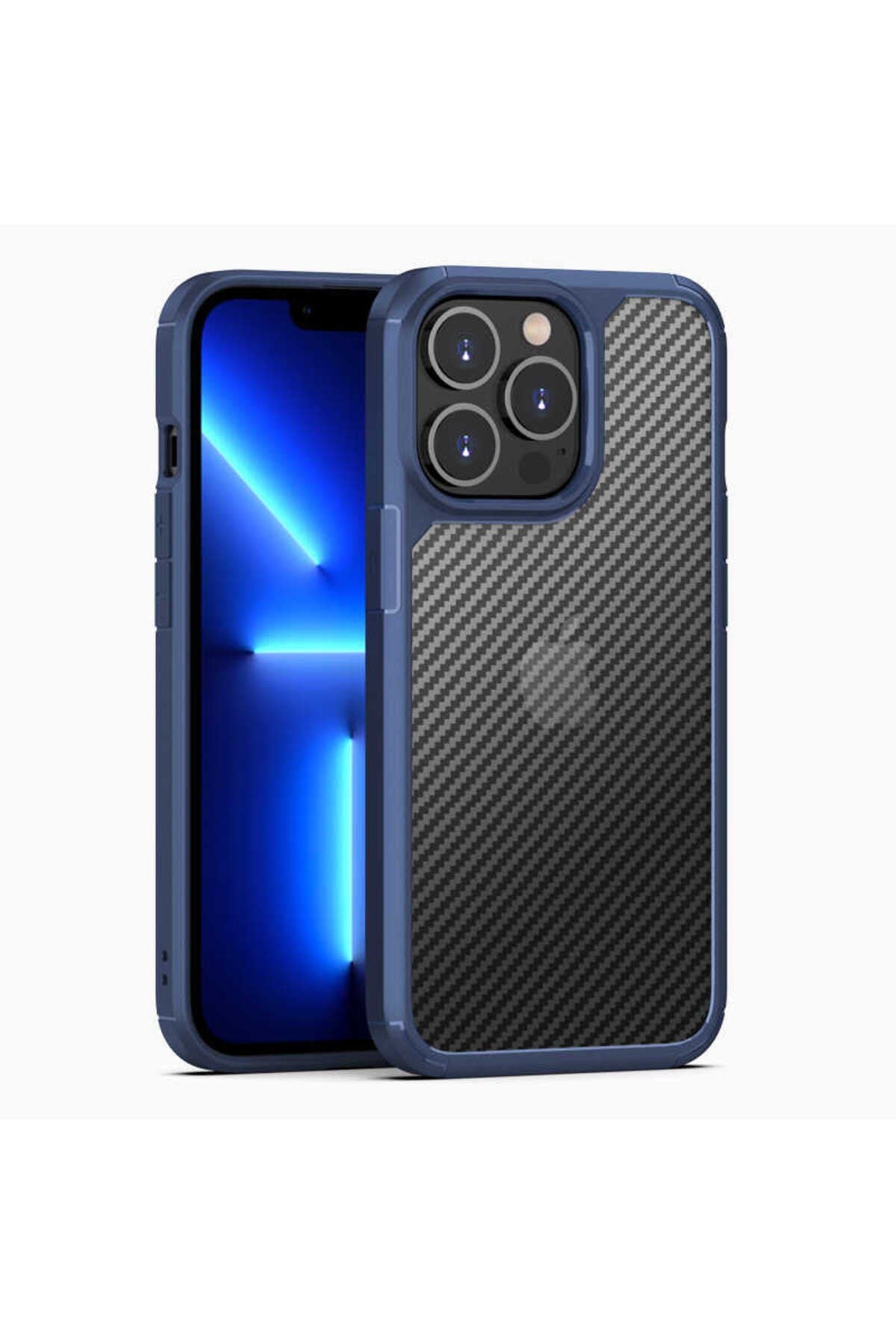 iPhone 13 Pro Uyumlu NVTH İnoks Kılıf-Mavi