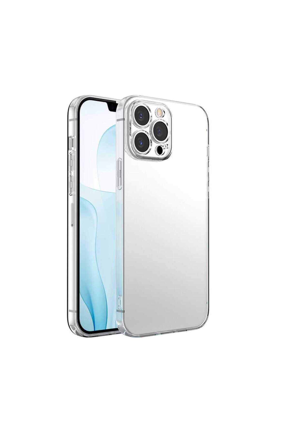 iPhone 13 Pro Uyumlu NVTH Kamera Korumalı Süper Silikon Kılıf-Renksiz