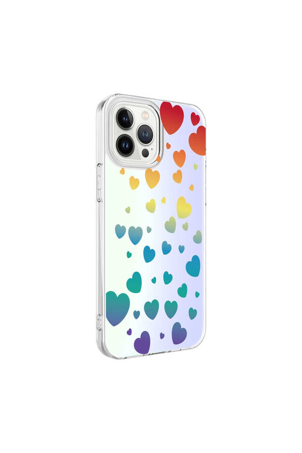 iPhone 13 Pro Uyumlu NVTH M-Blue Desenli Kılıf-Heart No3