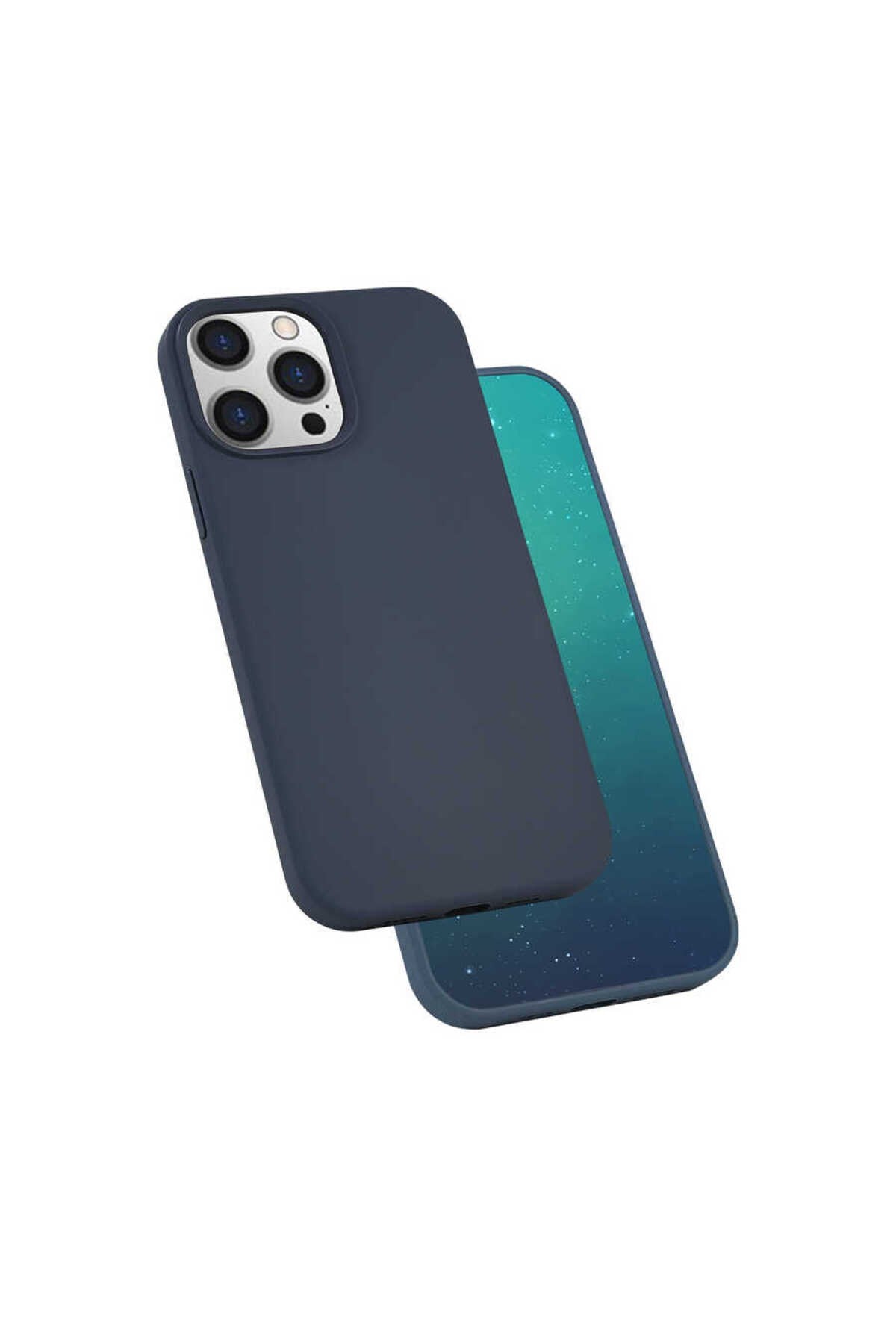 iPhone 13 Pro Uyumlu NVTH Silk Silikon-Lacivert