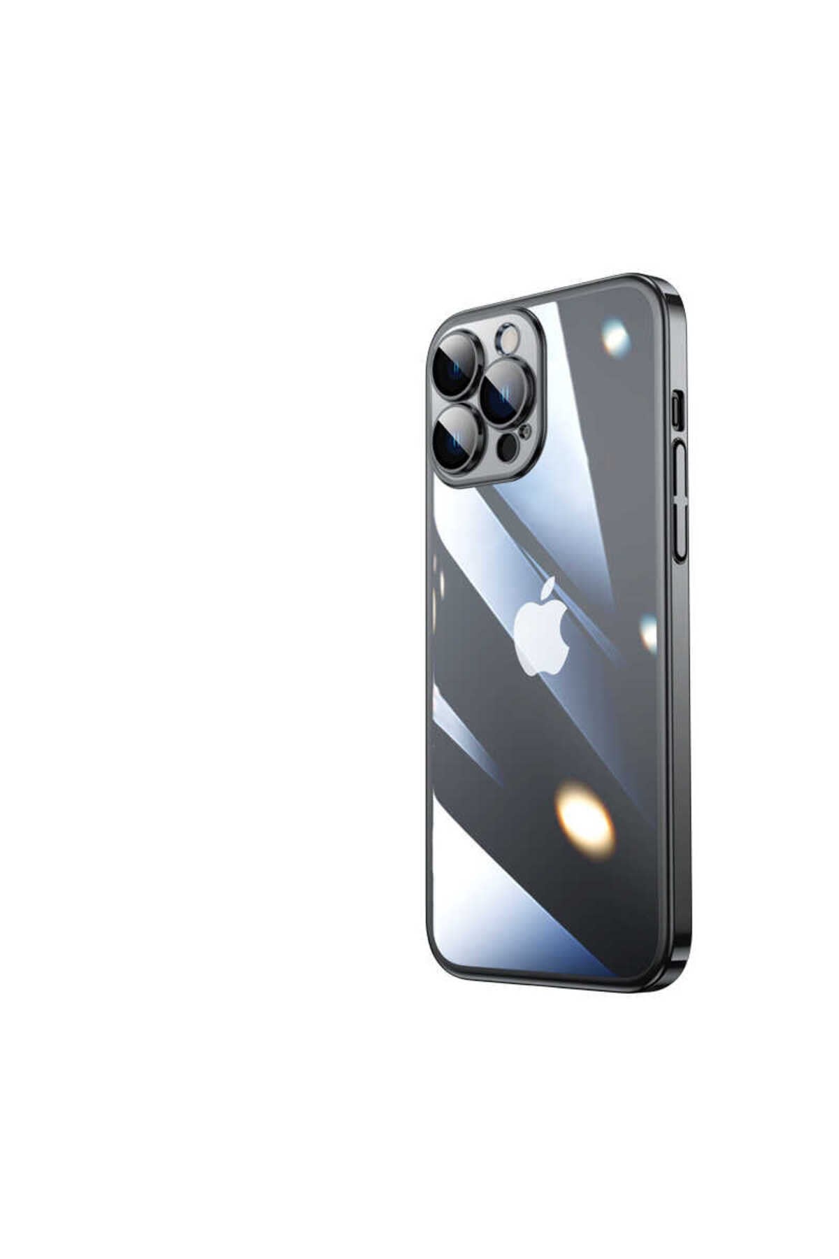 iPhone 13 Pro Uyumlu Sert PC Renkli Çerçeveli NVTH Riksos Kılıf-Siyah