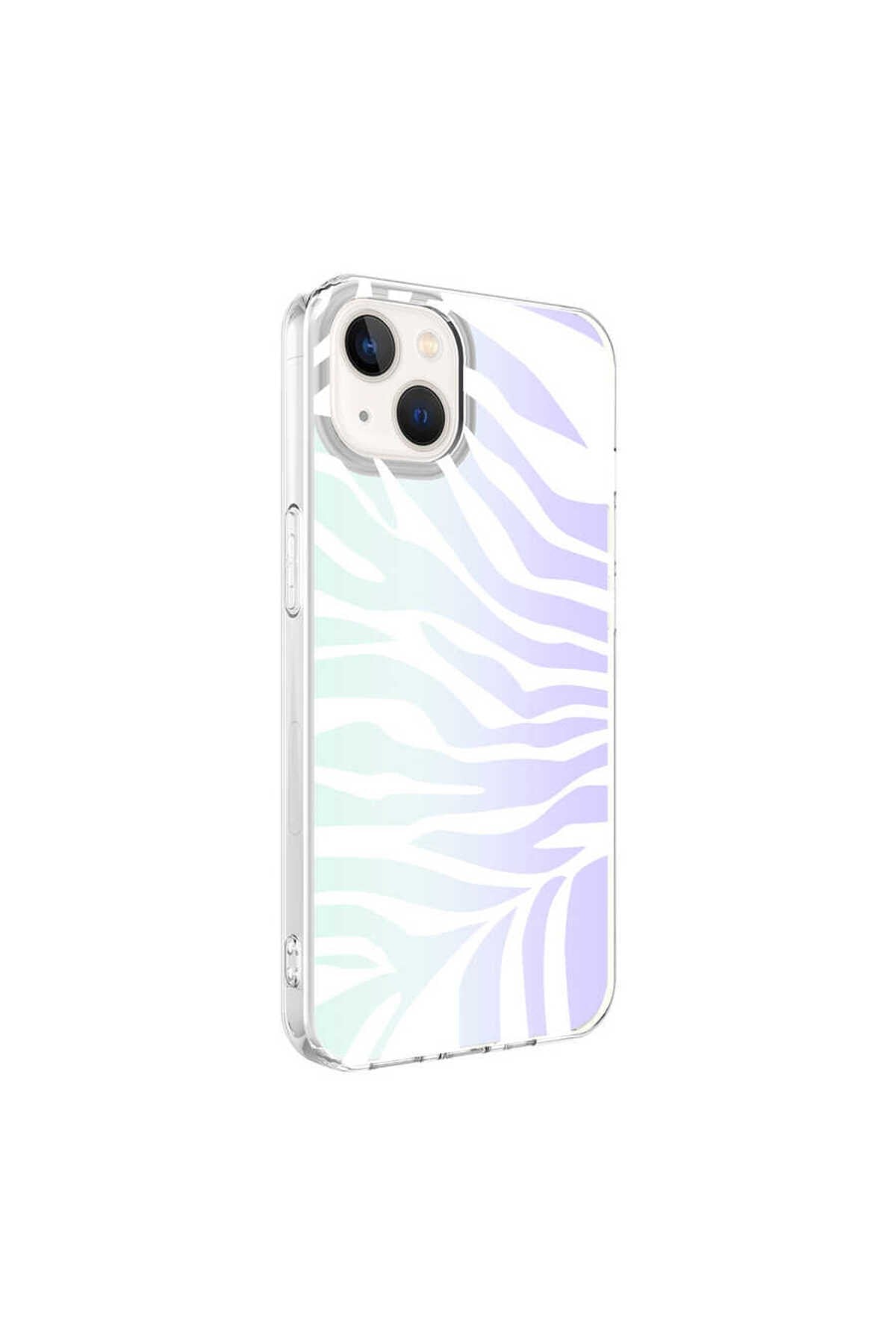 iPhone 13 Uyumlu NVTH M-Blue Desenli Kılıf-Zebra No1