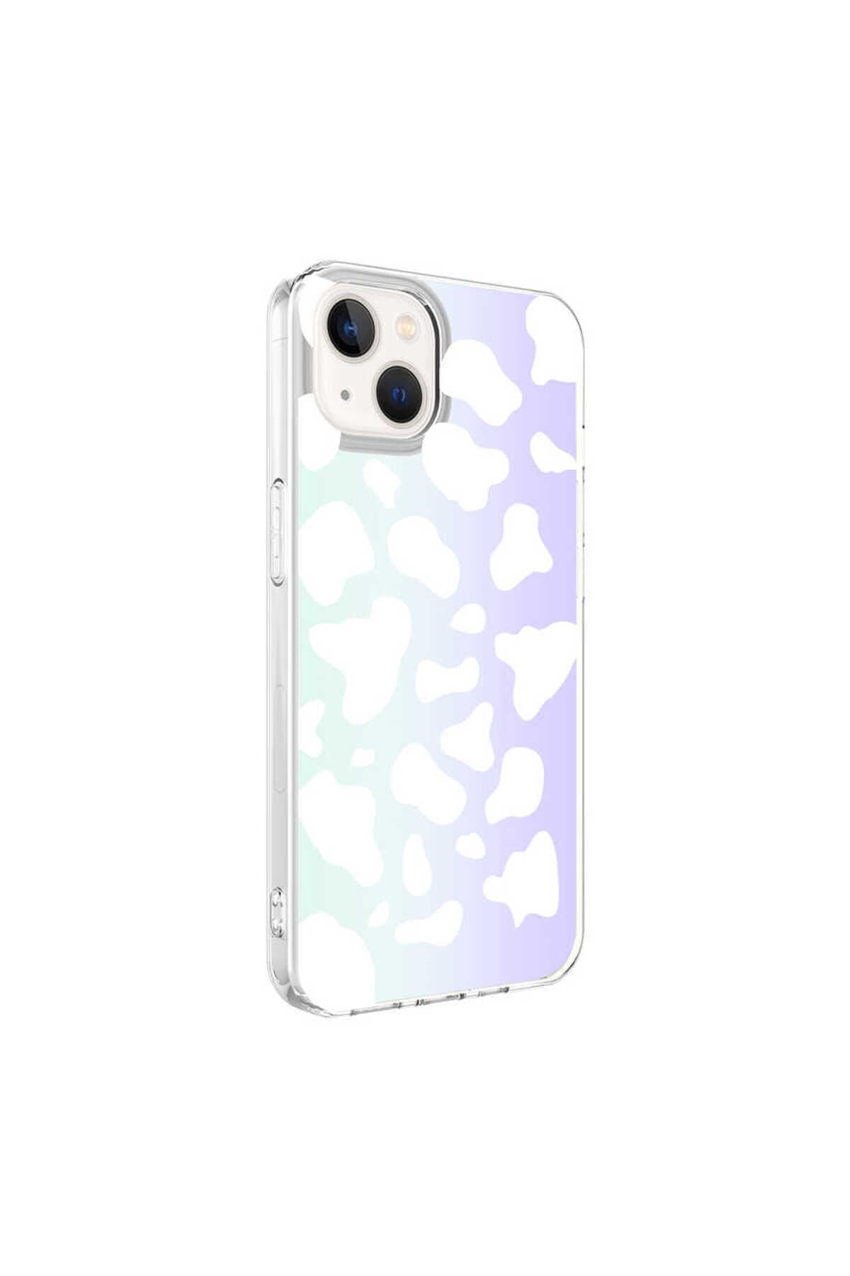iPhone 13 Uyumlu NVTH M-Blue Desenli Kılıf-Cow No2