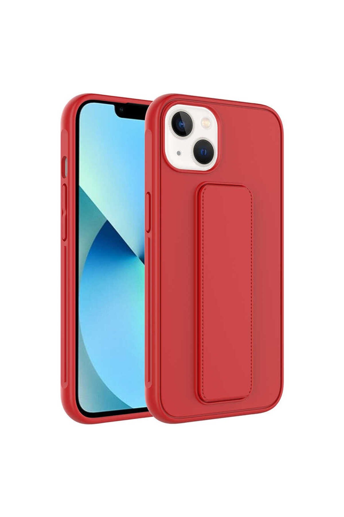 iPhone 13 Uyumlu NVTH Qstand Kılıf-Kırmızı