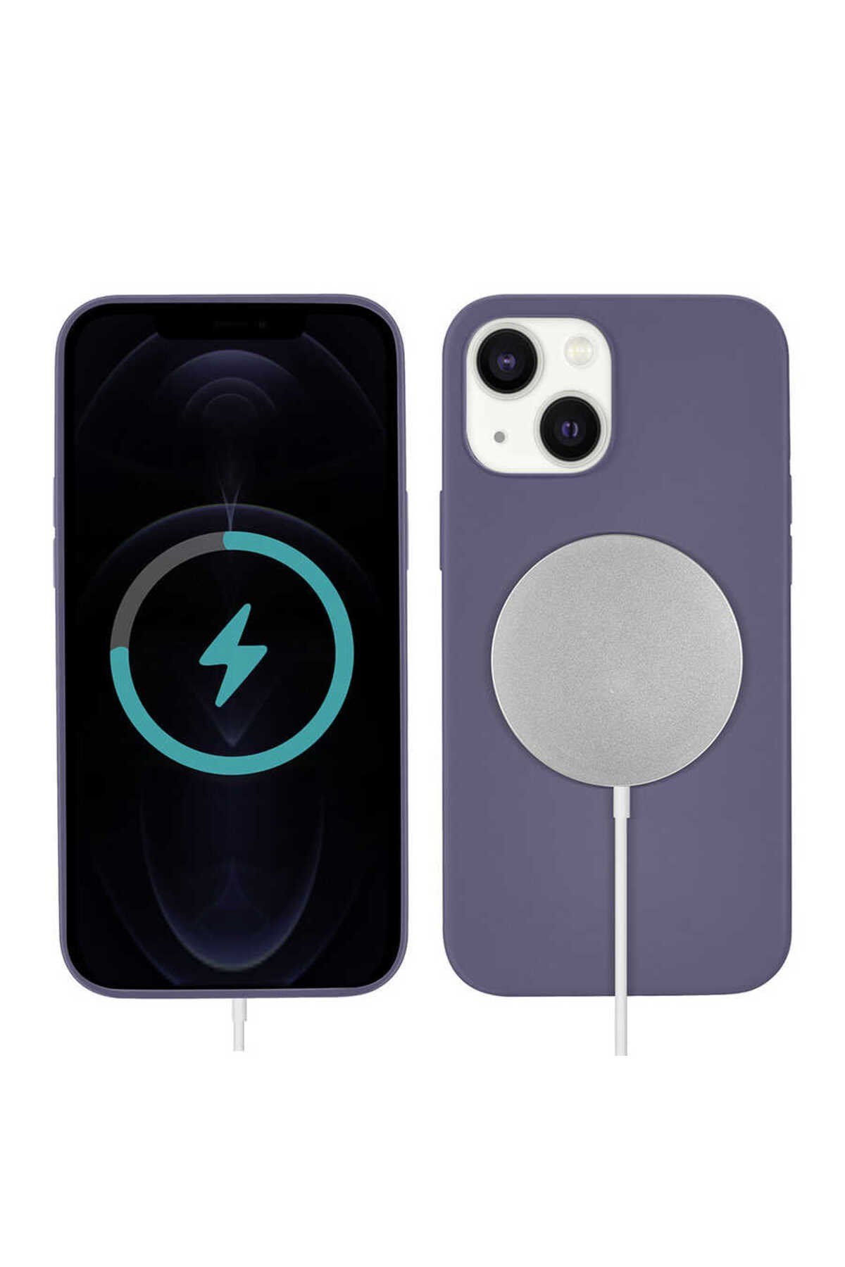 iPhone 13 Uyumlu NVTH Silksafe Wireless Kılıf-Mor