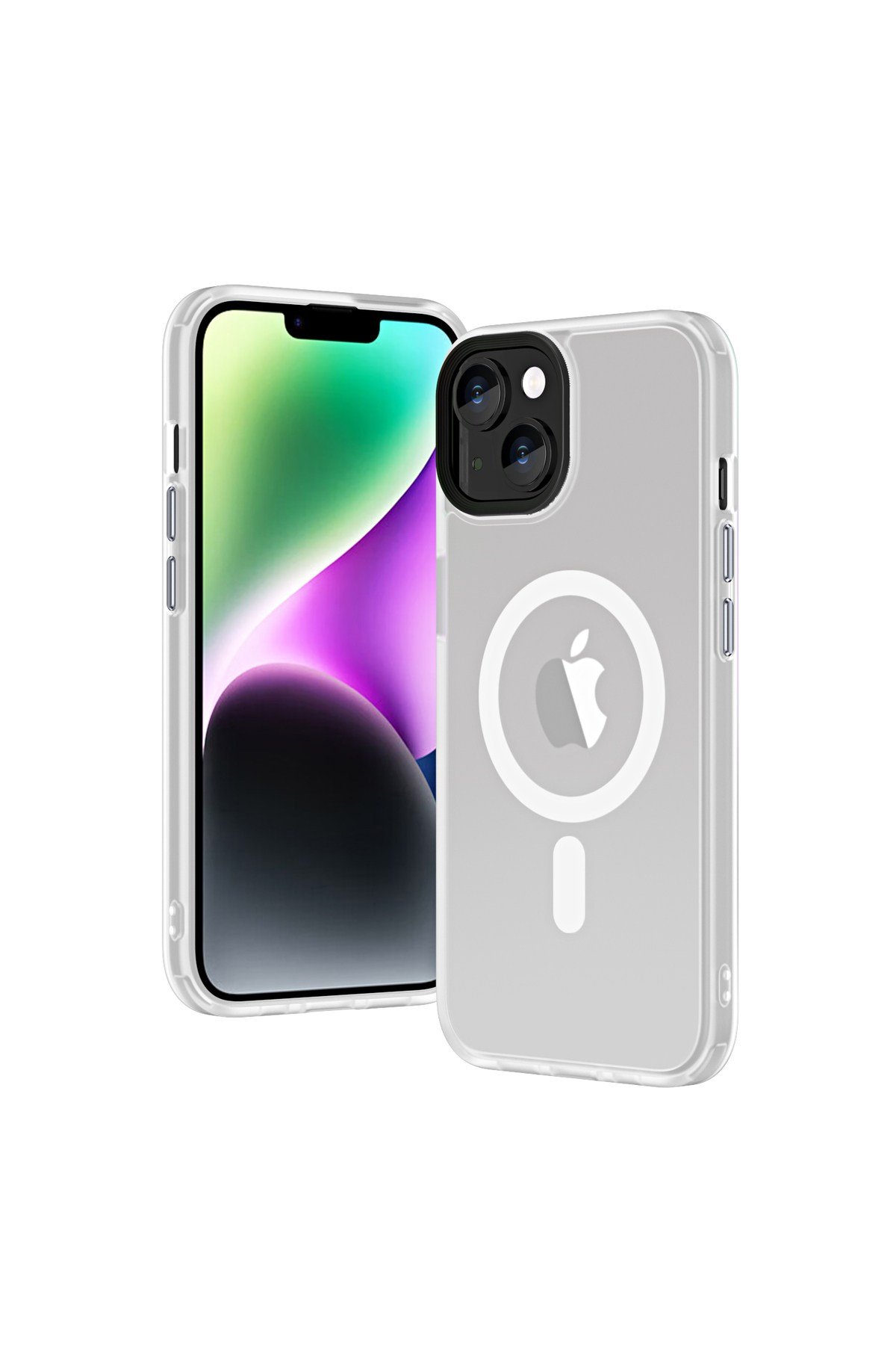 iPhone 13 Uyumlu Wireless Şarj Özellikli NVTH Hibrit Magsafe Kılıf-Renksiz
