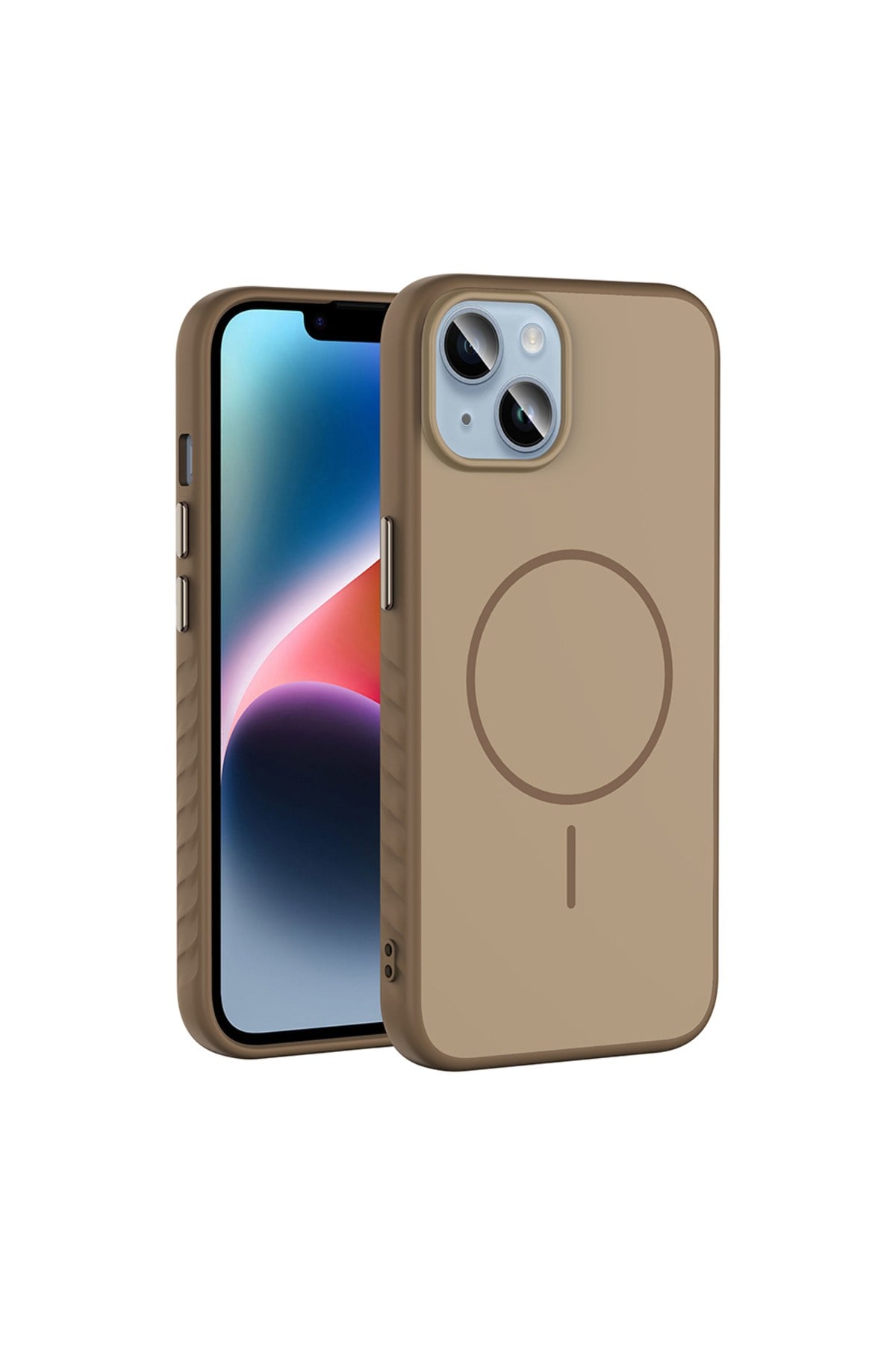 iPhone 14 Kılıf M-safe Şarj Özellikli NVTH Tea Kapak - Gold