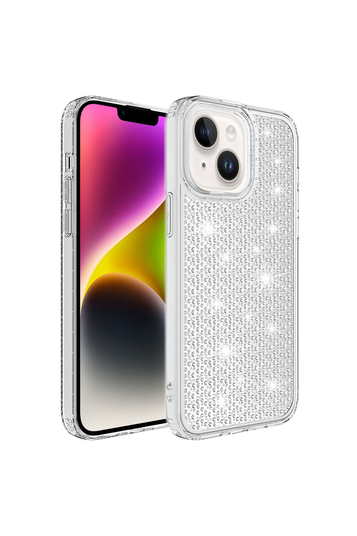 iPhone 14 Plus Uyumlu AiHTTgli Parlak Tasarımlı NVTH Snow Kılıf-Renksiz