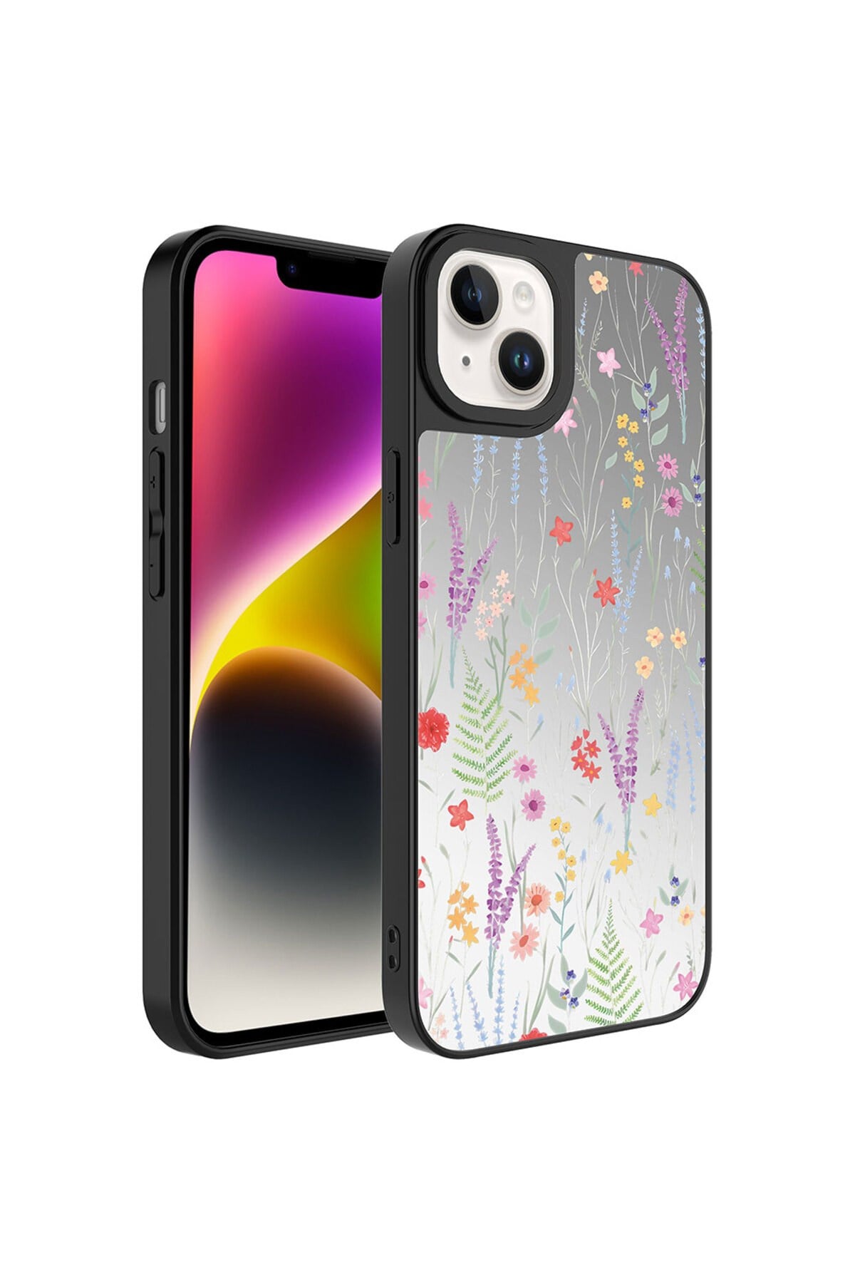 iPhone 14 Plus Uyumlu Aynalı Desenli Kamera Korumalı Parlak NVTH Mirror Kılıf-Dallar